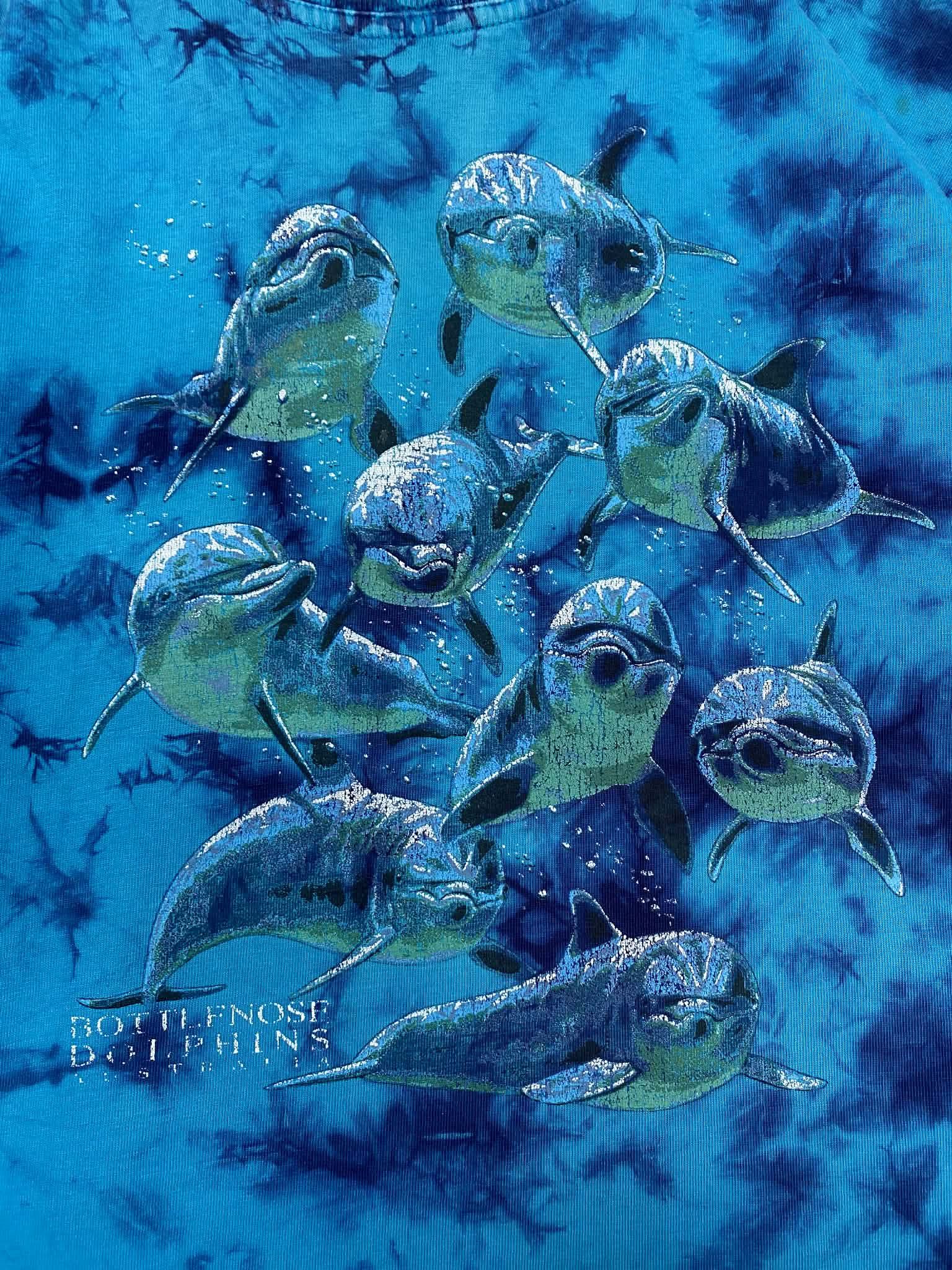 Vintage Vintage Blue Tie-dye T-shirt Bottlenose Dolphins Distressed Size US XXL / EU 58 / 5 - 6 Thumbnail