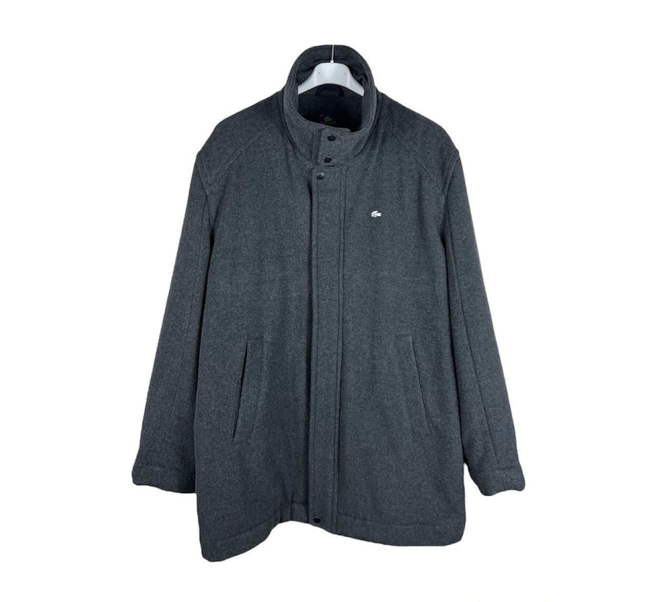 Lacoste Vintage Lacoste wool zip coat jacket metal logo crocodile Size US XL / EU 56 / 4 - 1 Thumbnail