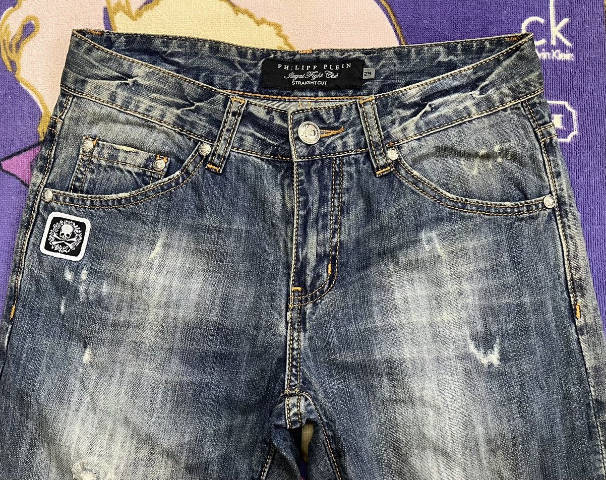 Philipp Plein ROEN x PHILIPP PLEIN Distressed Denim x Skulls Size US 30 / EU 46 - 4 Thumbnail