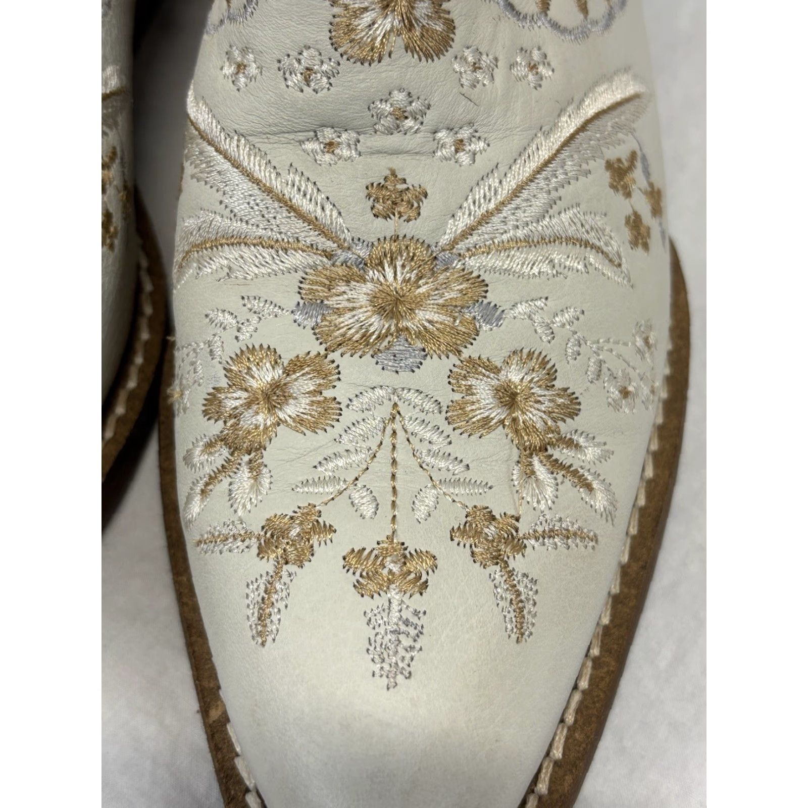 Vintage VINTAGE DINGO Primrose Boots Womens 6.5 White Leather Western Embroidered Cowboy Cowgirl High Heel Cuban Size US 7 / IT 37 - 6 Thumbnail