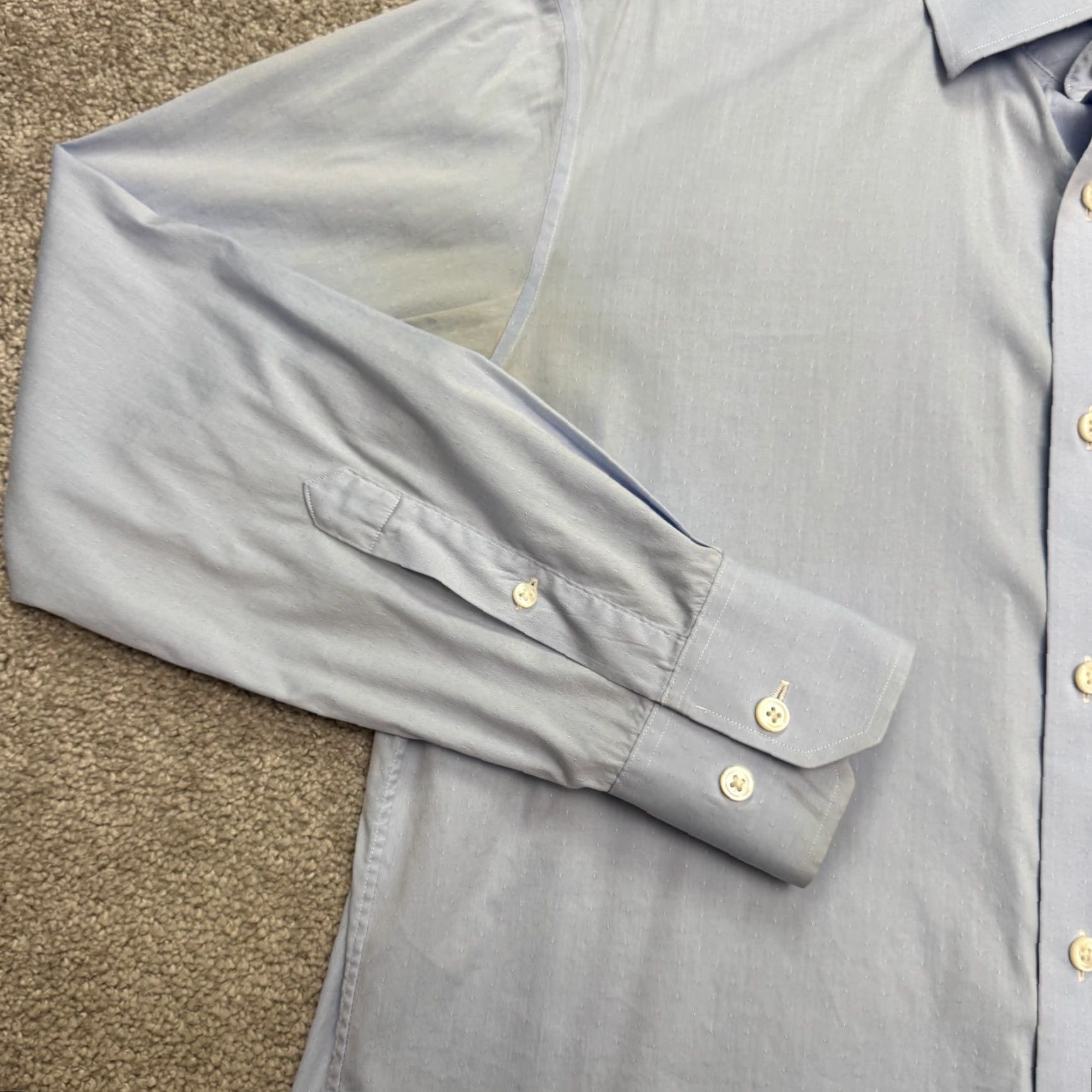 Bonobos Bonobos Slim Fit Dress Shirt Mens 15.5 34 Blue Cotton Nylon Long Sleeve Classic Shirt Size 40R - 6 Thumbnail