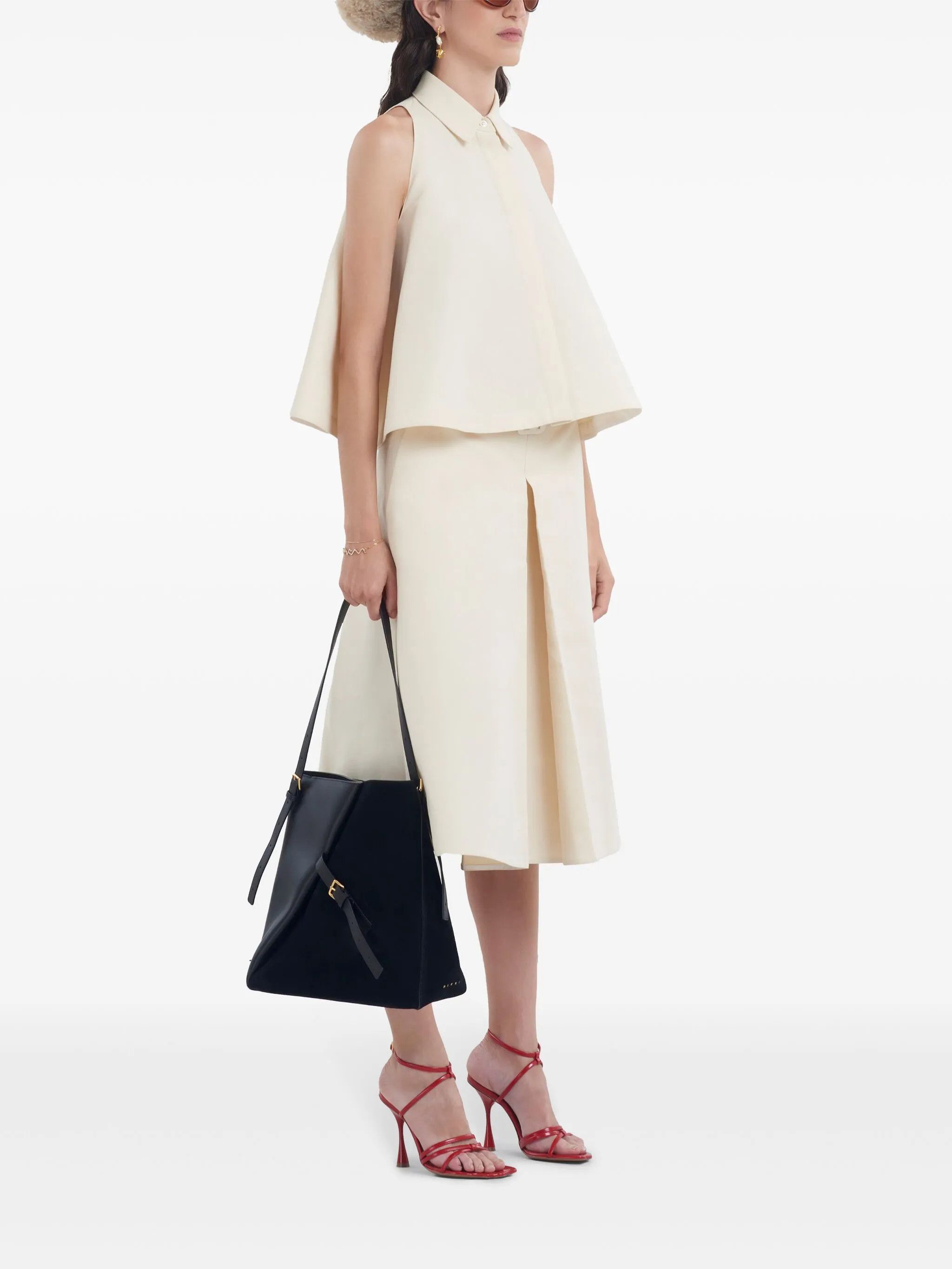 Marni o1s22i1n0525 Cotton Shirt in Ivory Size S / US 4 / IT 40 - 2 Thumbnail