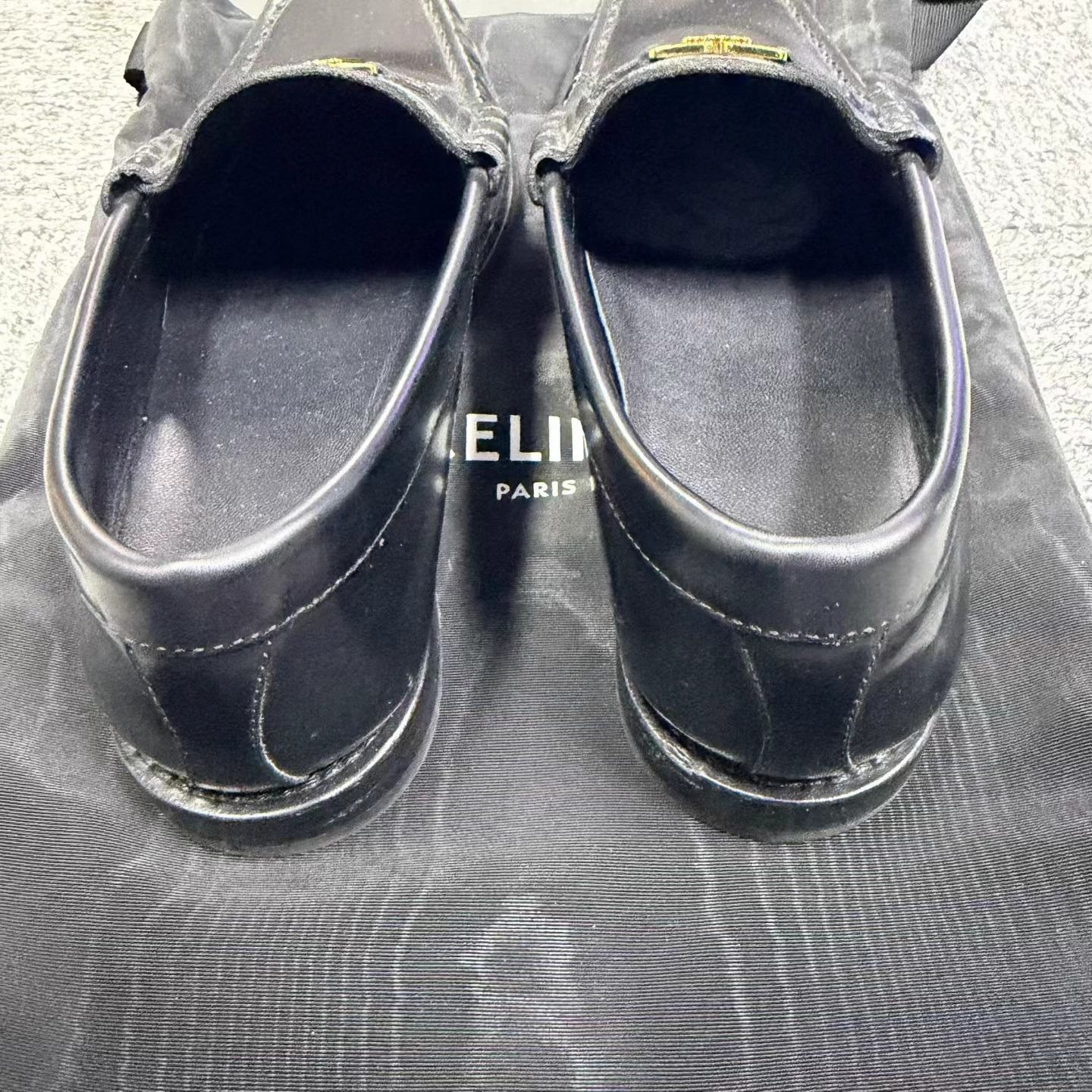 Celine CELINE Black Patent Leather Round Toe Slip-On Loafers 37 Size US 6 / IT 36 - 4 Thumbnail
