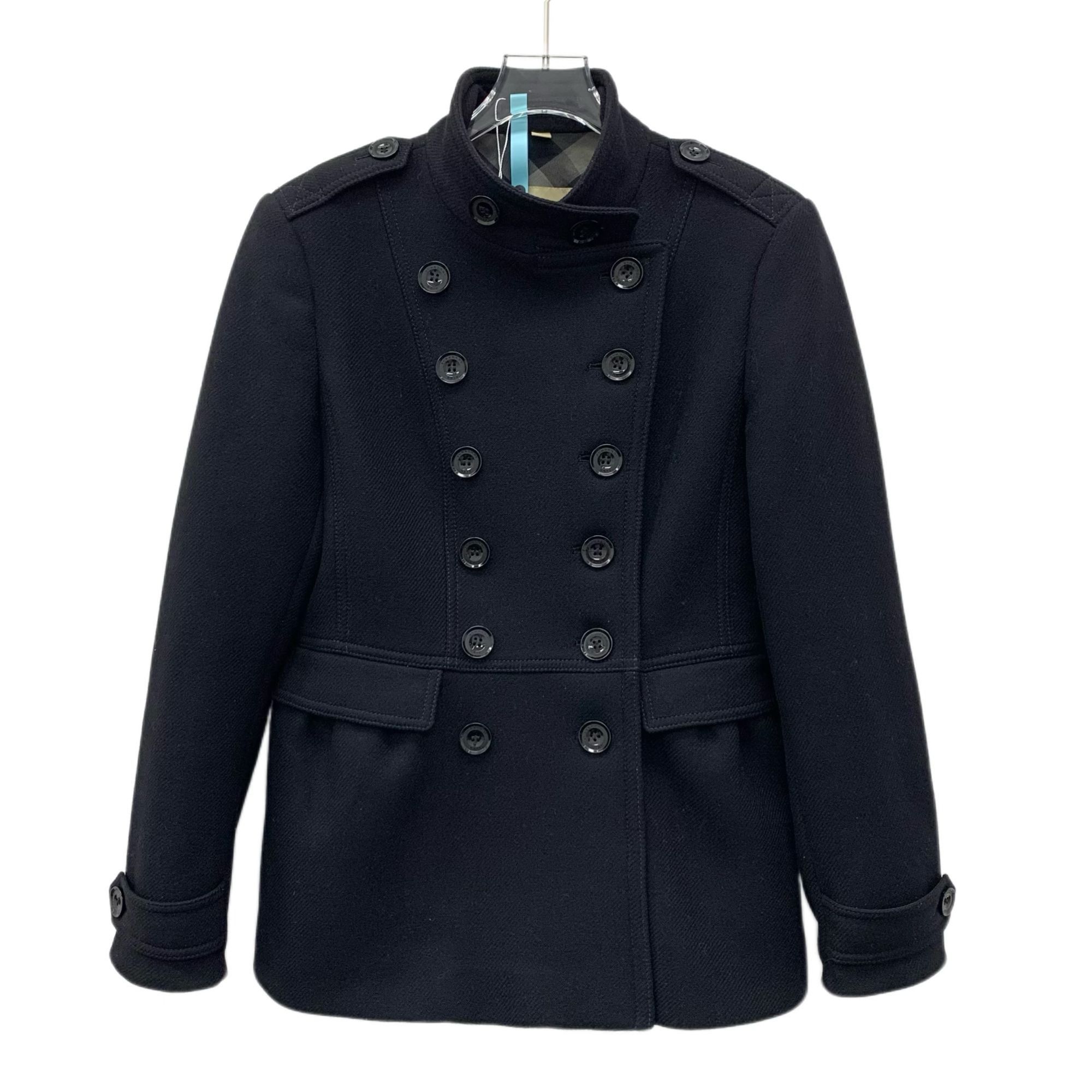 Burberry Burberry Black Wool Double-Breasted Long-Sleeved Coat Size 4 Size M / US 6-8 / IT 42-44 - 1 Thumbnail