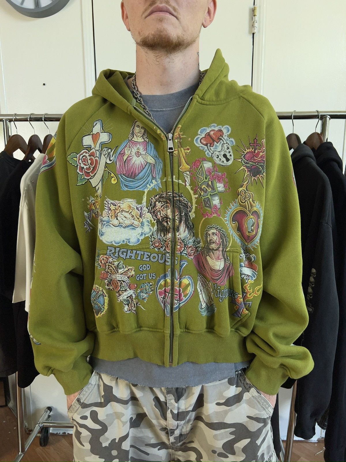 Other Righteous Co Moss Risen King Cropped Hoodie Size US M / EU 48-50 / 2 - 1 Thumbnail