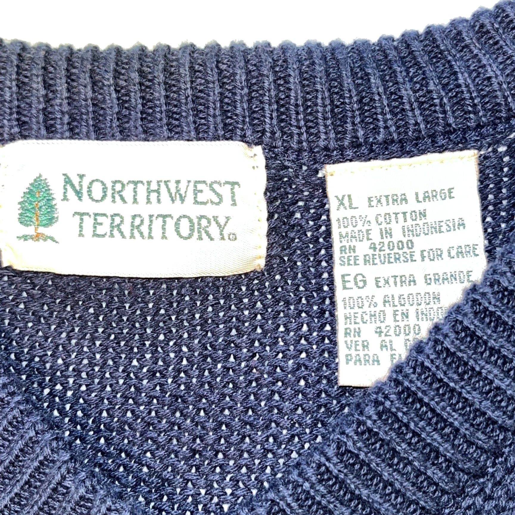 Vintage VINTAGE Northwest Territory BLUE COTTON V-Neck Sweater Mens XL Golf VTG Sweatshirt? Size US XL / EU 56 / 4 - 2 Thumbnail