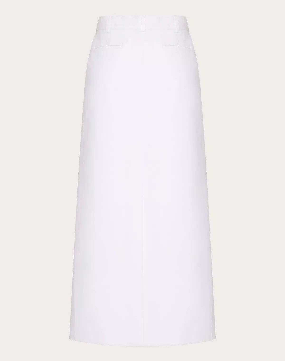 Valentino o1s1wg110525 Compact Popeline Skirt in White Size 26" / US 2 / IT 38 - 2 Thumbnail
