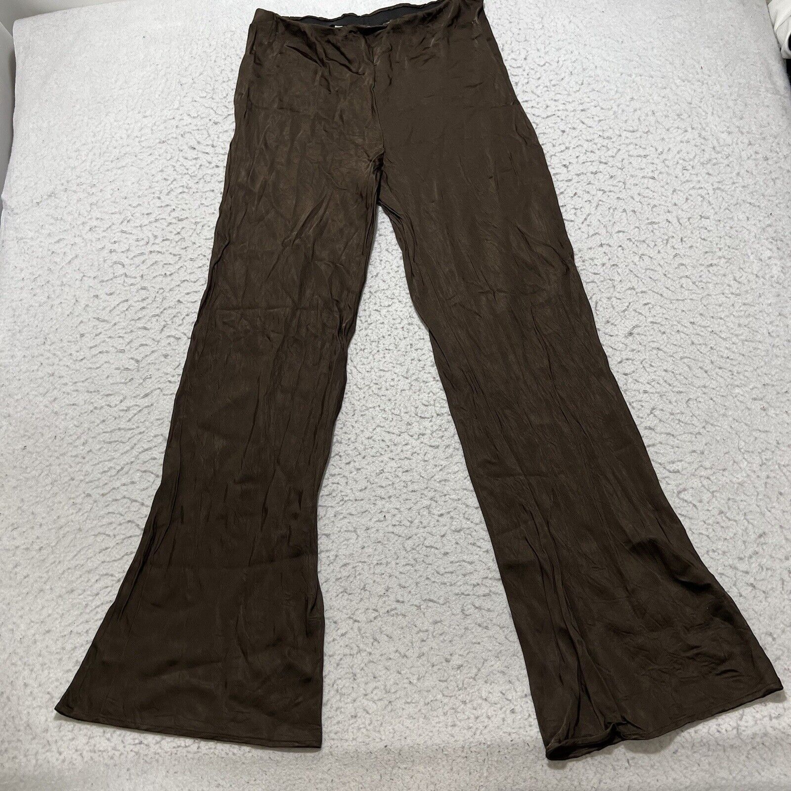 Zara Zara High Waist Brown Flared Wide Leg Lightweight Pants Size 28" / US 6 / IT 42 - 1 Thumbnail