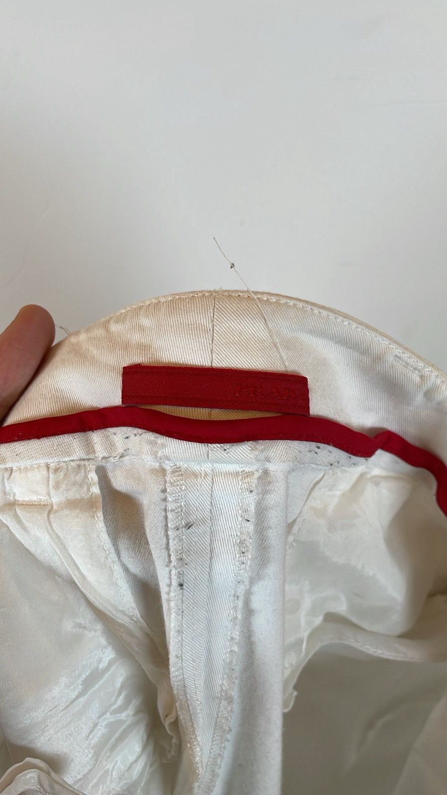 Prada Prada White Flared Cotton Satin-Lined Dress Pants Size US 28 / EU 44 - 3 Thumbnail