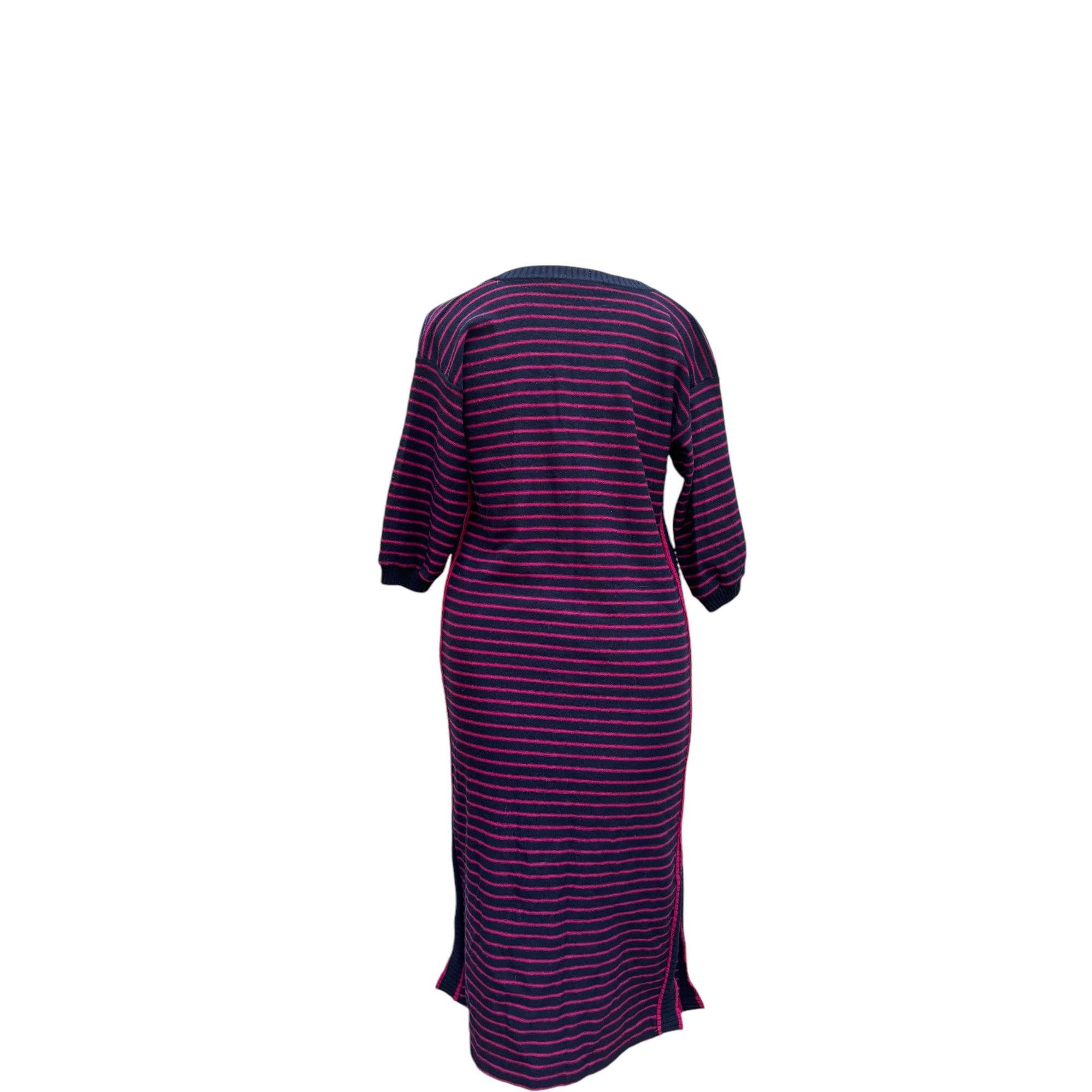 Yves Saint Laurent Navy Red Wool Striped Dress Size M / US 6-8 / IT 42-44 - 3 Thumbnail