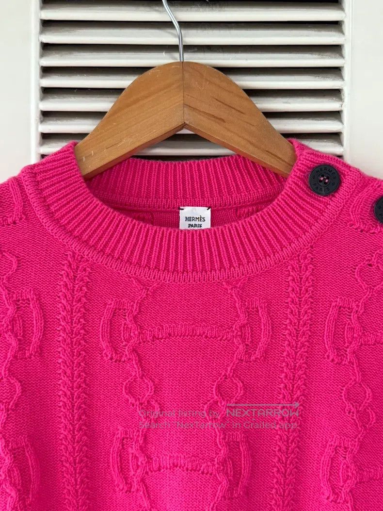 Hermes Hermes Rose red wool cashmere sweater, 80% wool + 20% cash Size XS / US 0-2 / IT 36-38 - 3 Thumbnail
