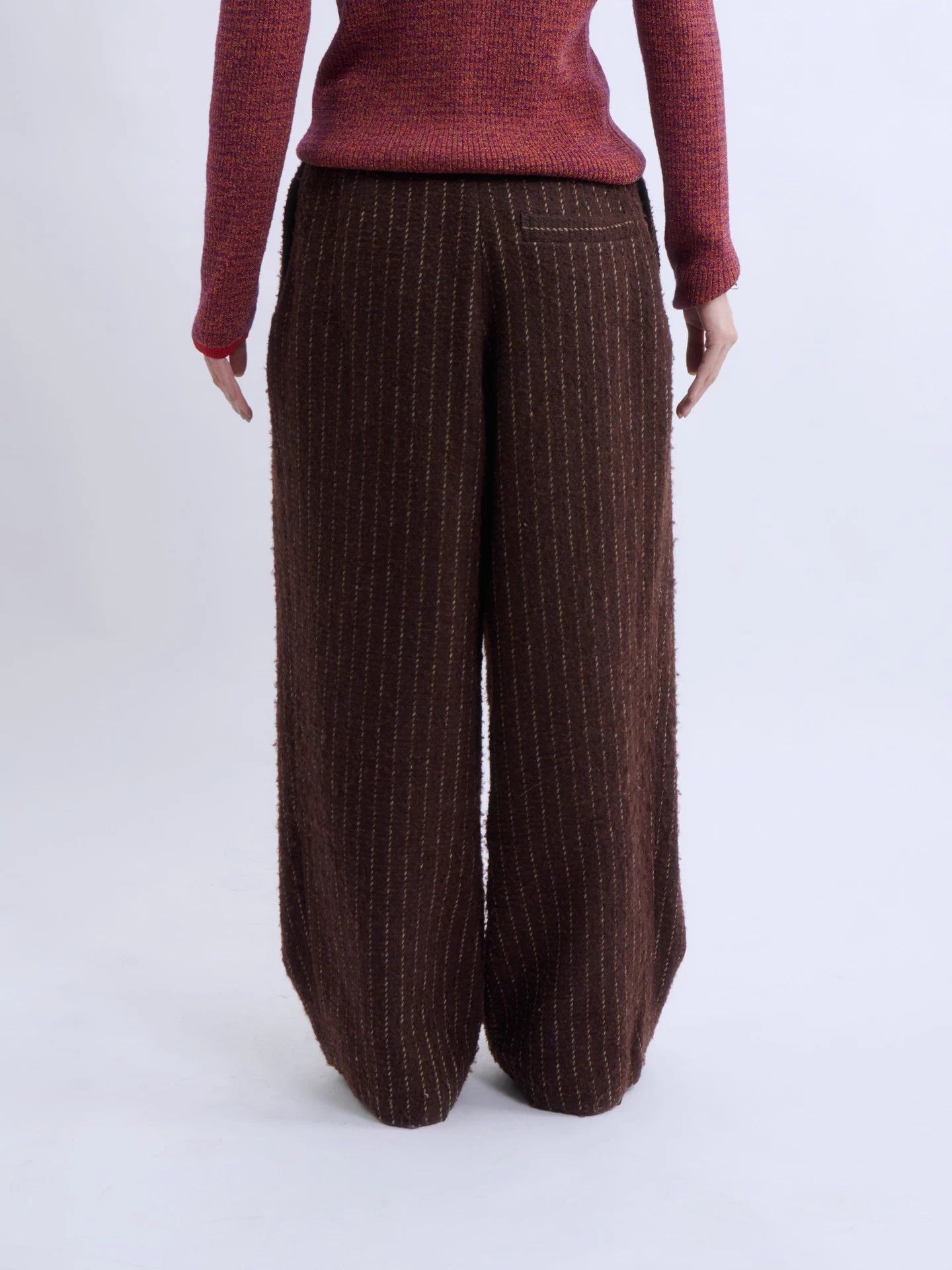 Vivienne Westwood Vivienne Westwood 00s Red Label Burgundy Wool Stripe WLeg 0 Size 24" / US 00 / IT 34 - 3 Thumbnail