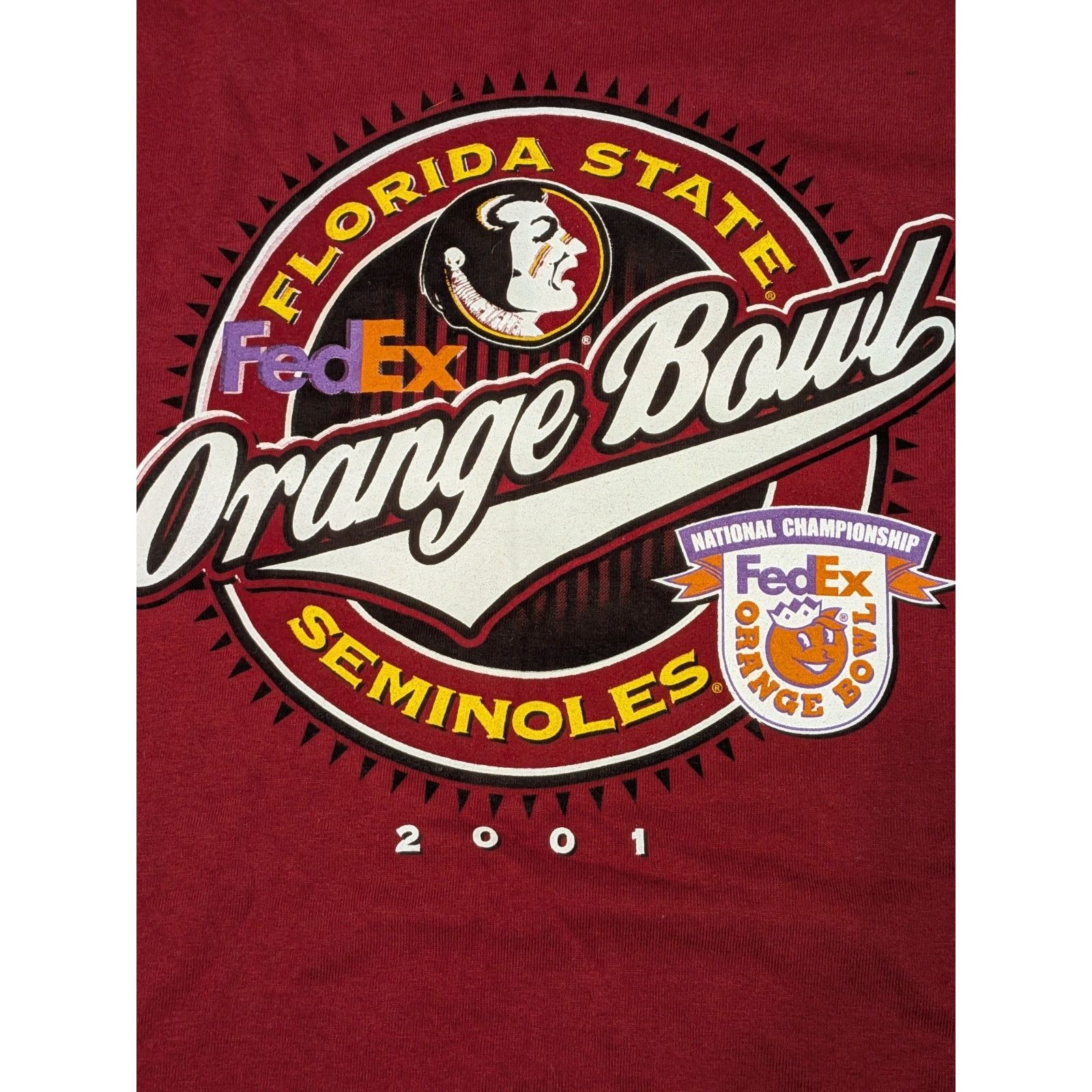 Other 2001 Florida State Seminoles Orange Bowl T-Shirt Large FSU D Size US L / EU 52-54 / 3 - 4 Thumbnail