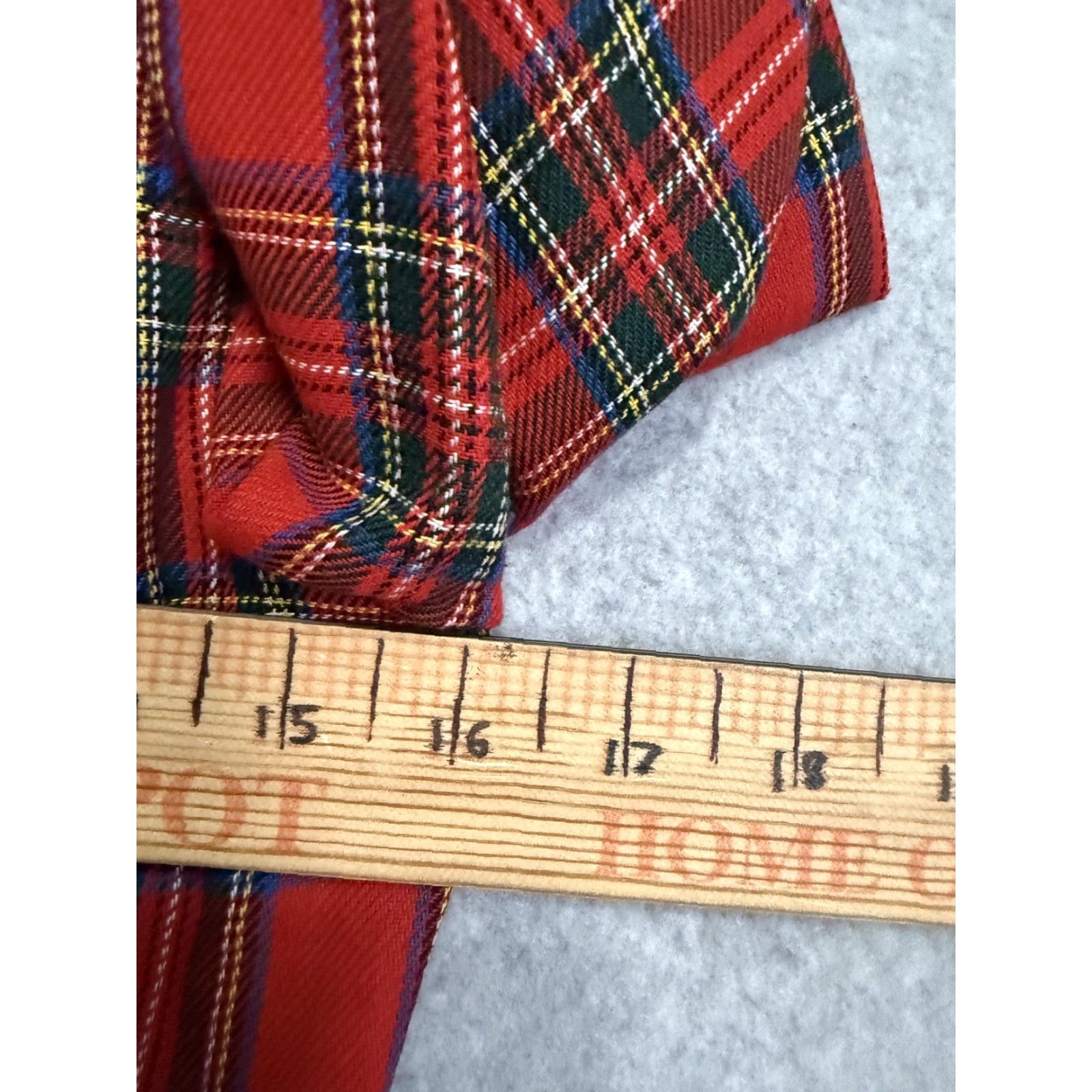 MAGGY LONDON VINTAGE Maggy London Shirt Dress Womens 4 Red Plaid Collared Fit Flare Maxi Cottage Christmas Holiday Plaid Womens Dress Size S / US 4 / IT 40 - 7 Thumbnail
