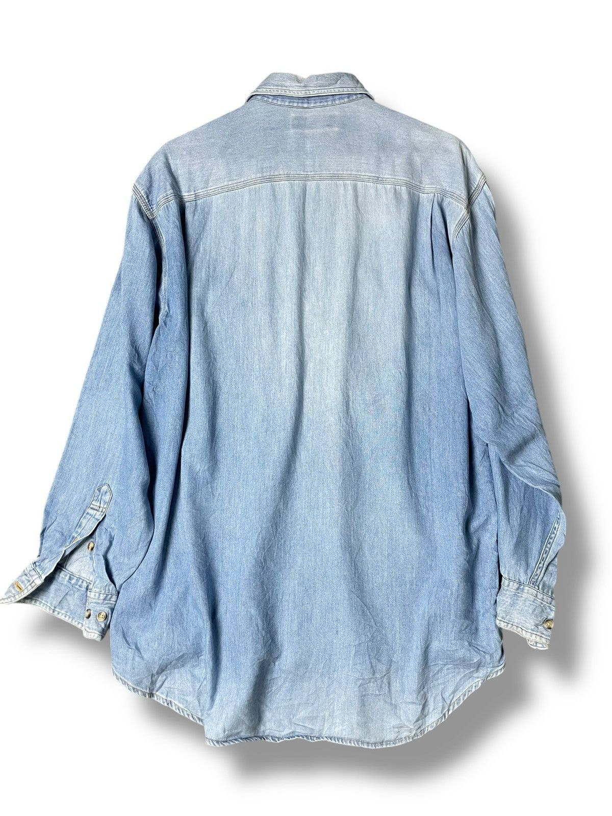 Japanese Brand × Vintage Monsieur Missa Sport Brand Denim Butoon Up Shirt (83) Size US L / EU 52-54 / 3 - 6 Thumbnail