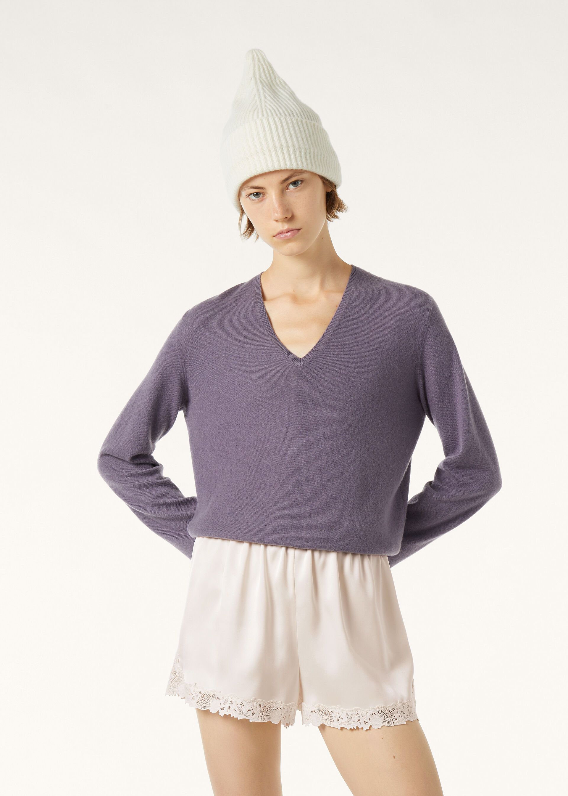 Loro Piana os11x0426 FAQ4514 Sergio Sweater in Purple Tear Size XS / US 0-2 / IT 36-38 - 4 Thumbnail