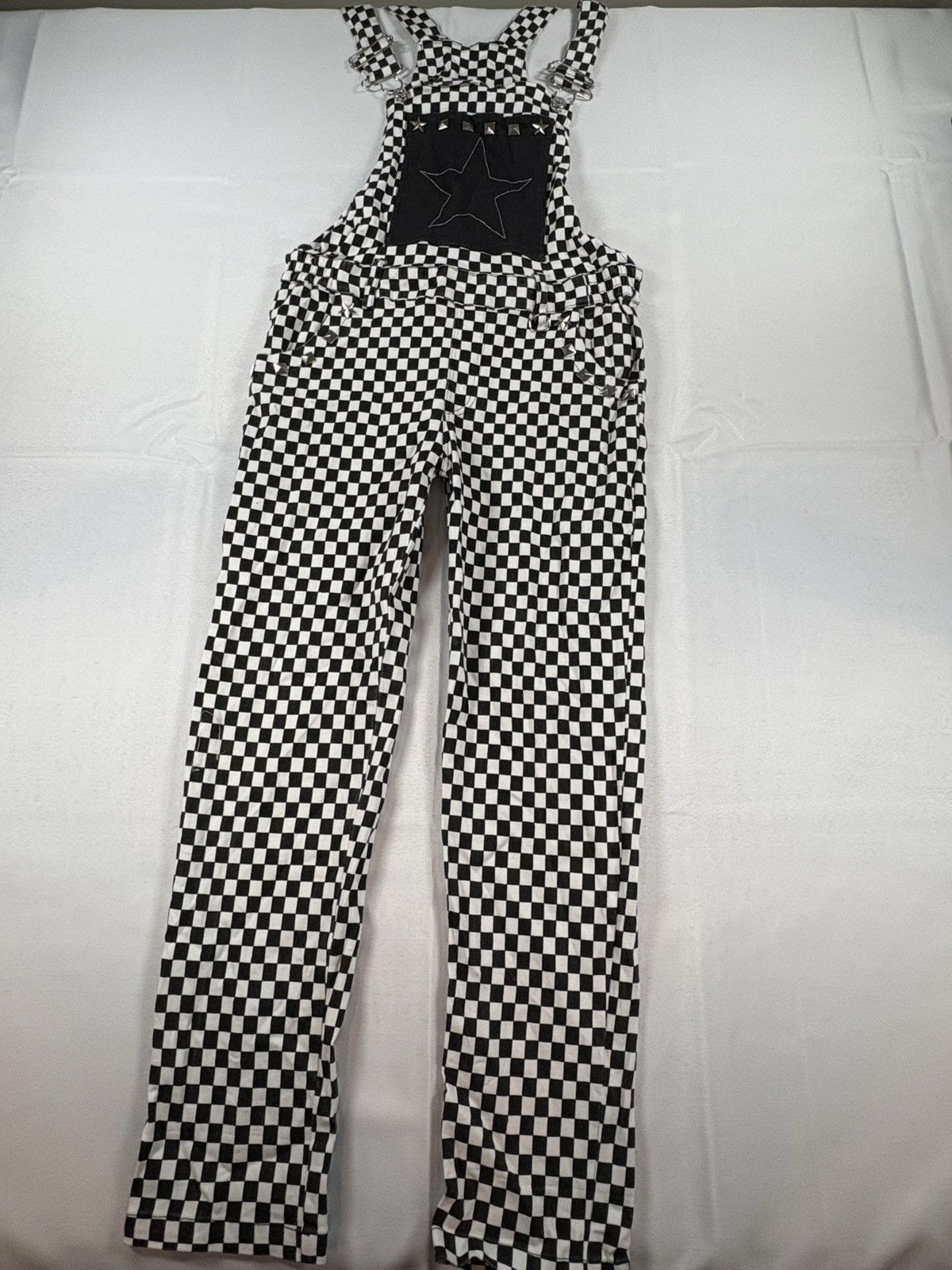 Other Lover’s Rock Checkerboard Studded Overalls Pants Size 24" / US 00 / IT 34 - 1 Thumbnail