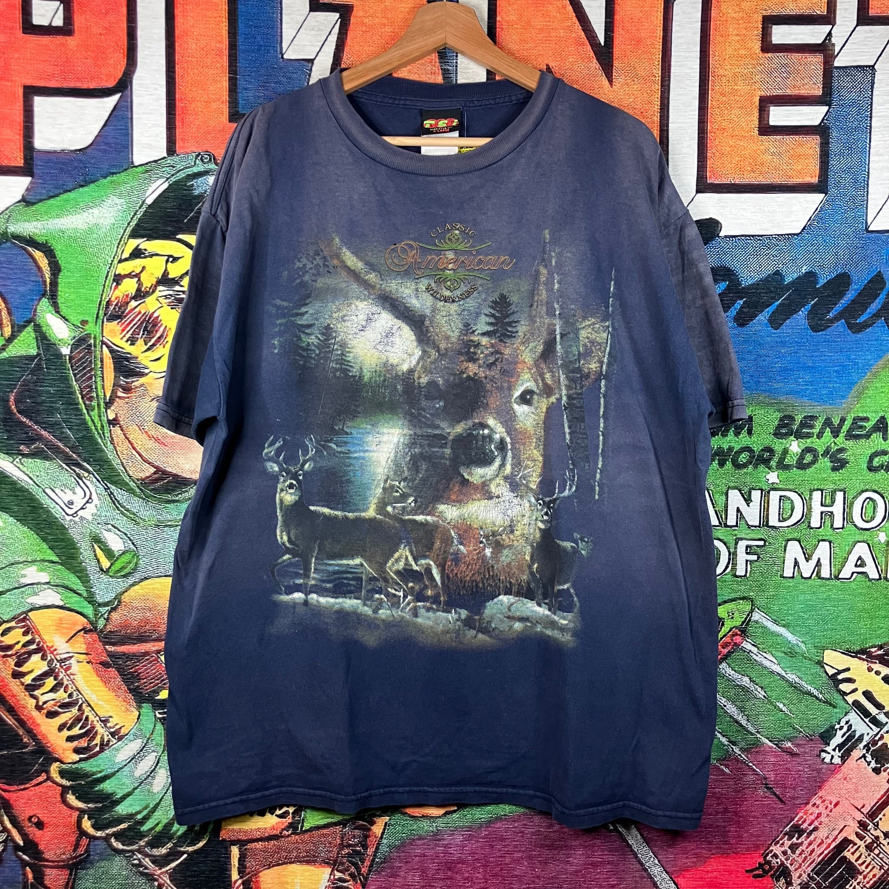 Vintage Vintage 90s Classic American Wilderness Deer Graphic Tee Siz Size US XL / EU 56 / 4 - 1 Thumbnail