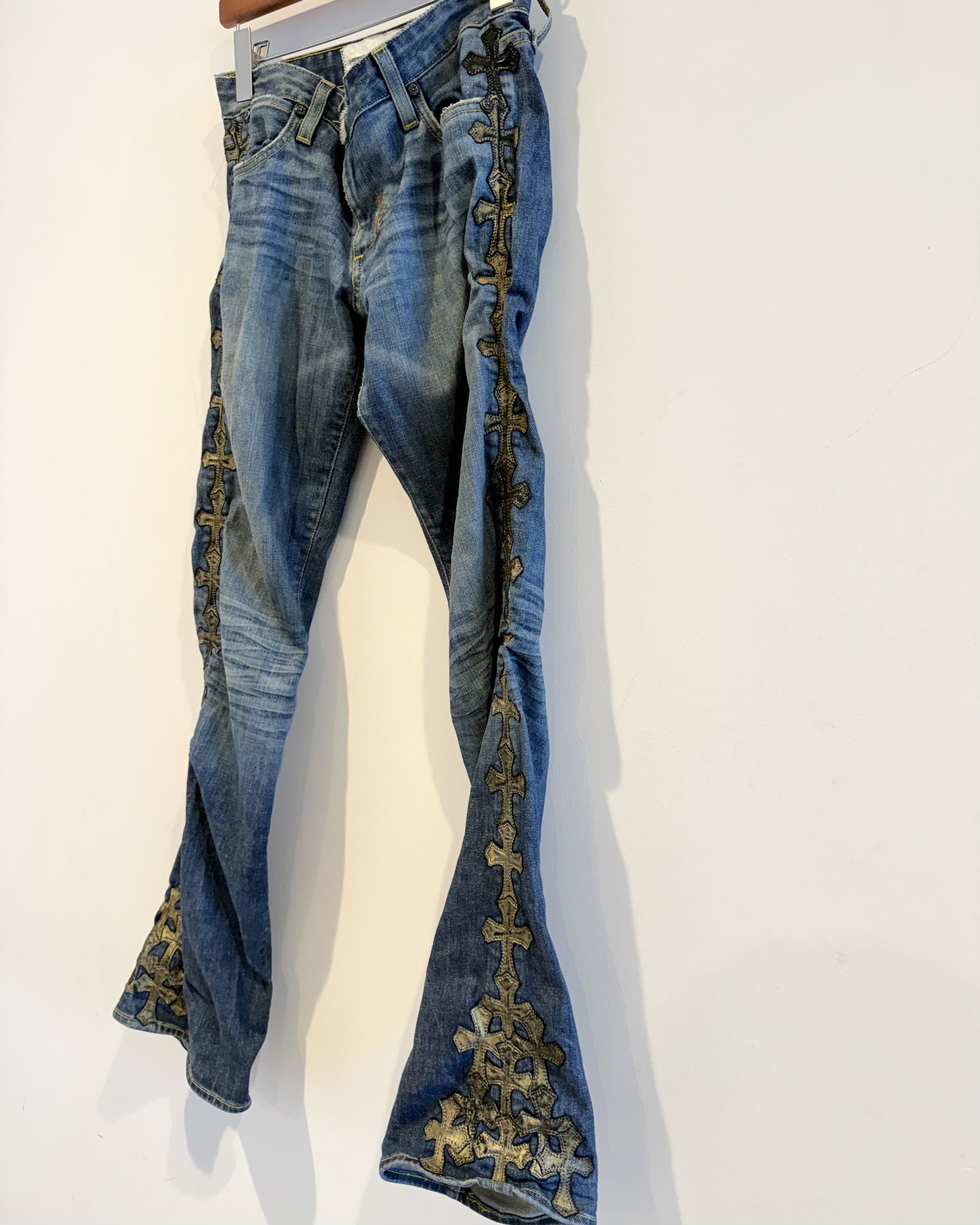 Chrome Hearts Chrome Hearts Gold Leather Patches Jeans Denim Size US 26 / EU 42 - 2 Thumbnail