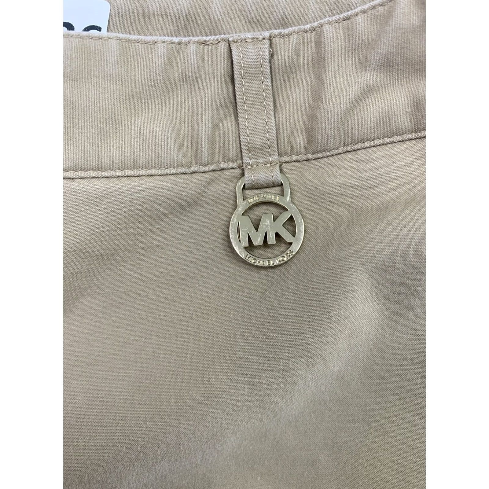 Michael Kors Michael Kors Khaki Pants Womens 2 Straight Leg Low Rise City Preppy Logo Pockets Slim Beige Cotton Blend Regular Size 2 Womens Size 26" / US 2 / IT 38 - 5 Thumbnail