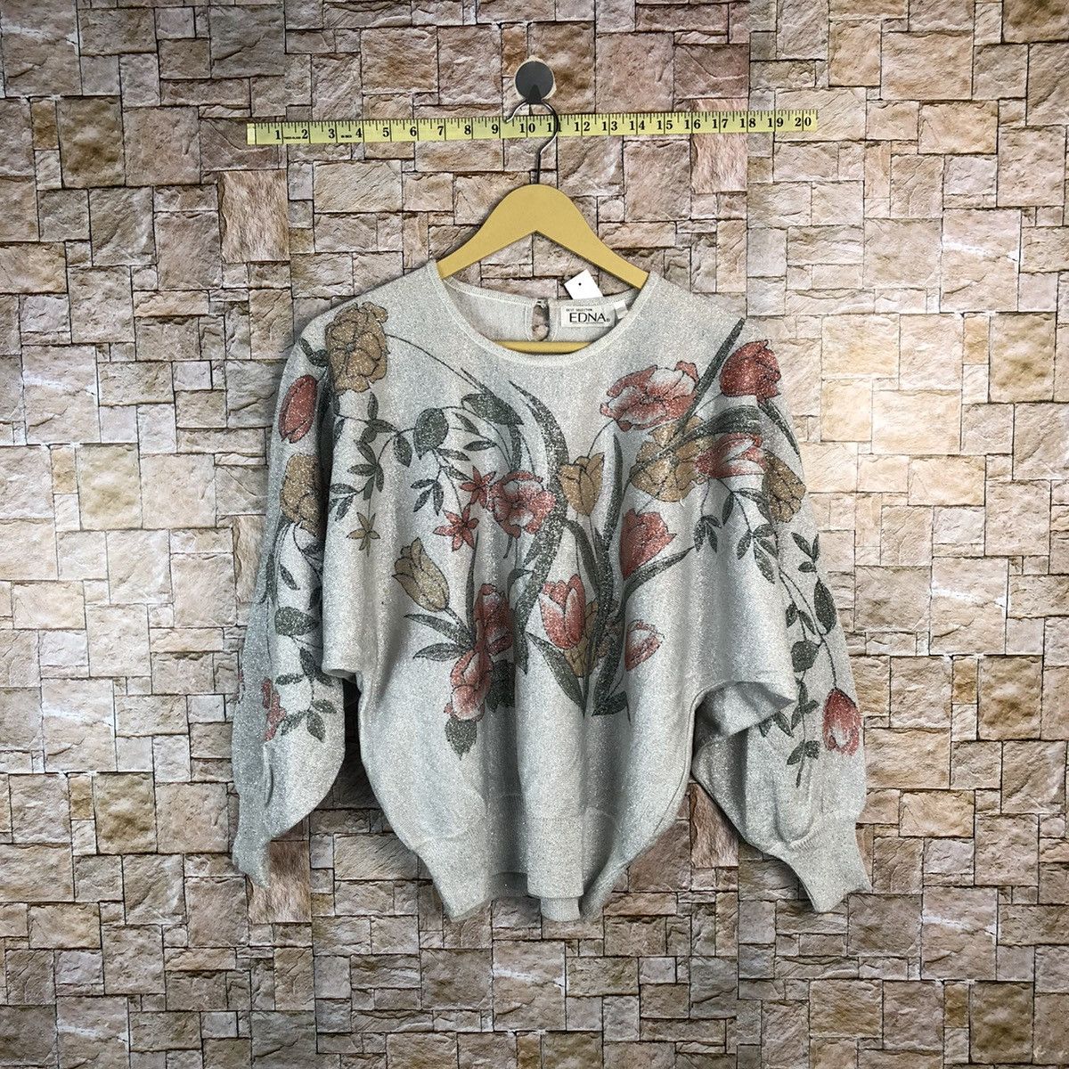 Homespun Knitwear × Japanese Brand × Vintage Edna vintage flower art design White Knitwear #A715 Size M / US 6-8 / IT 42-44 - 1 Thumbnail