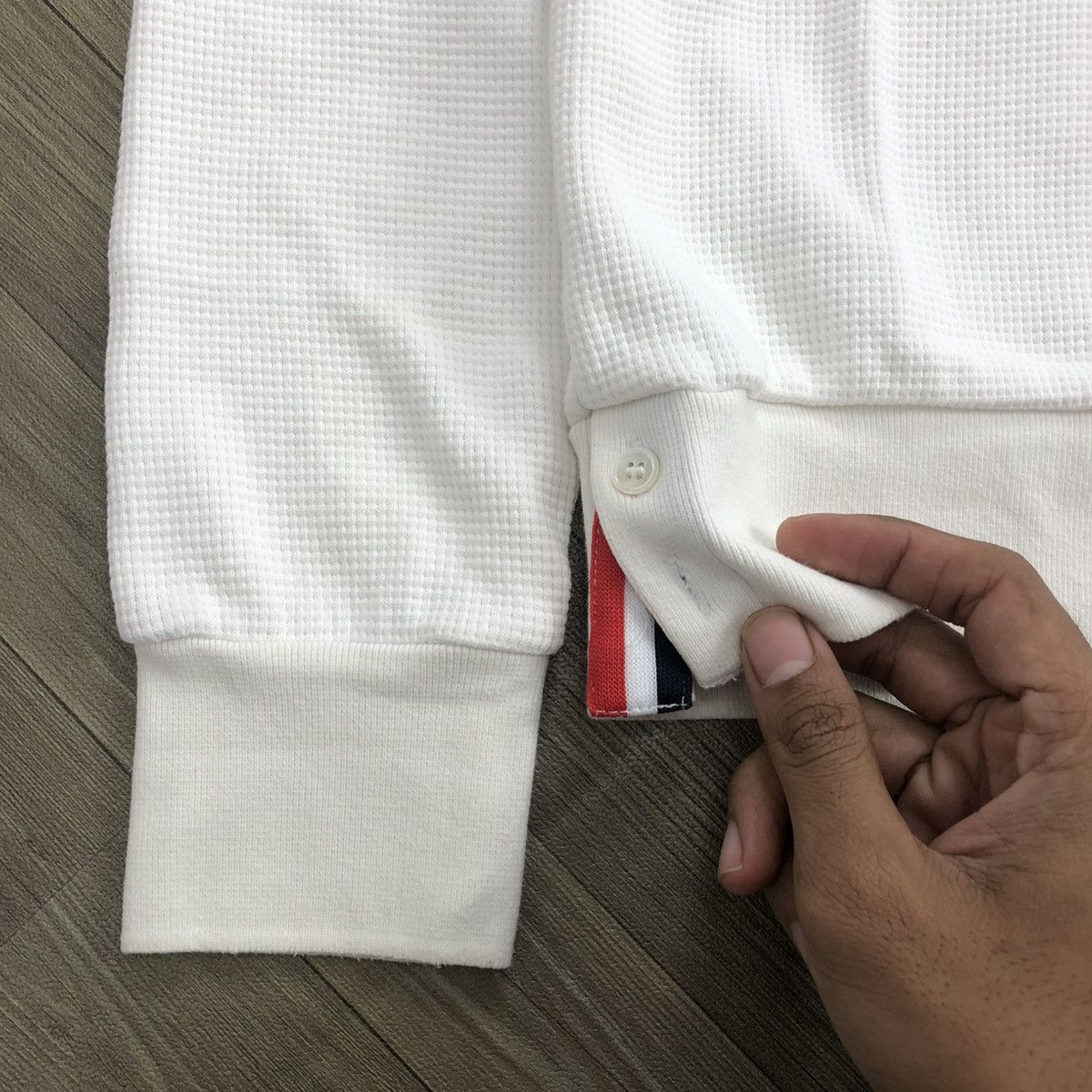 Thom Browne 🇮🇹Vintage Thom Browne Wafle 4 Bar Striped Luxury Sweatshirt Size US S / EU 44-46 / 1 - 8 Thumbnail