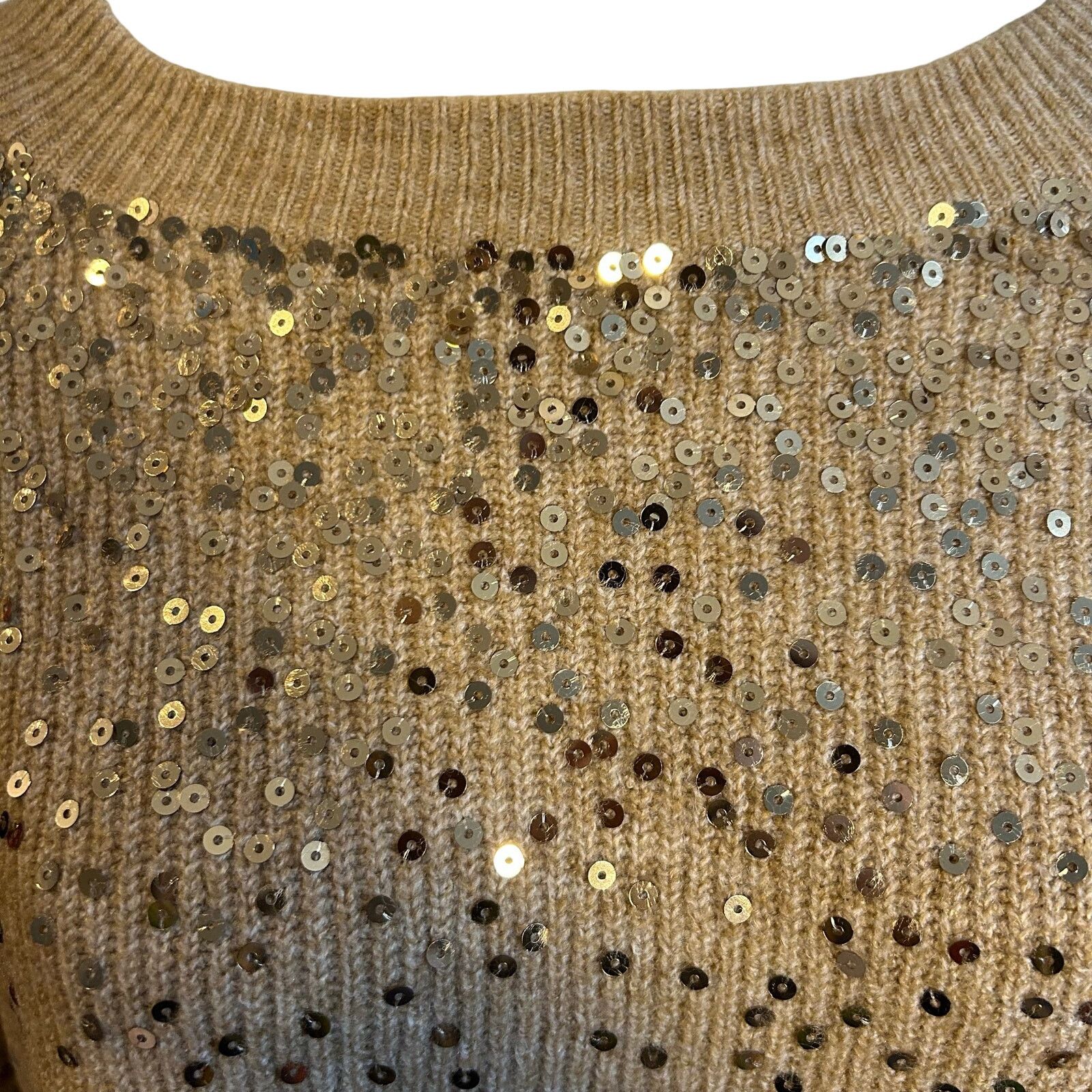 Vince Camuto Vince Camuto Sequin Raglan Pullover Sweater NWT Camel L Size L / US 10 / IT 46 - 7 Thumbnail