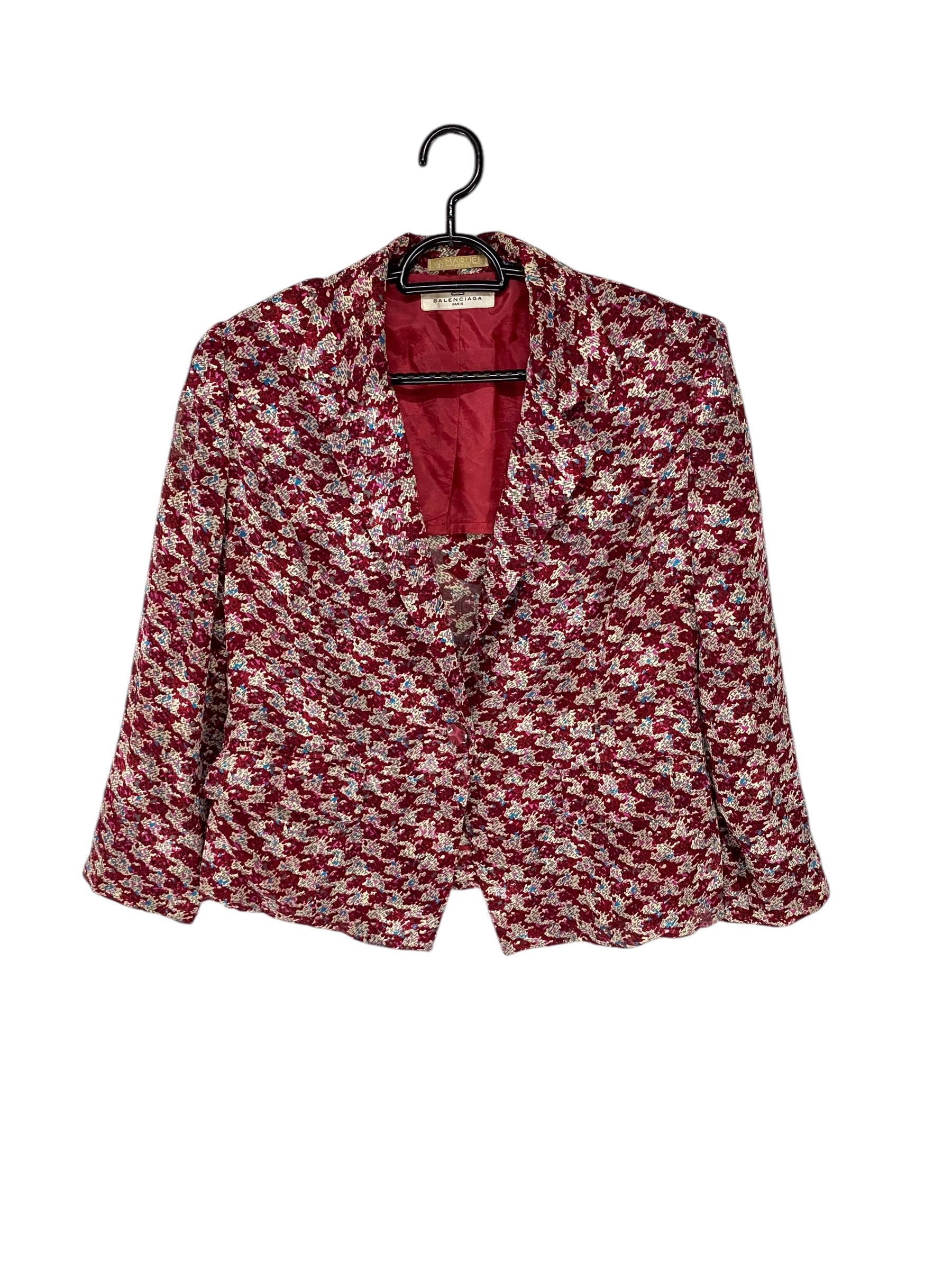 Balenciaga × Designer 2000s Balenciaga houndstooth single button jacket Size S / US 4 / IT 40 - 1 Thumbnail
