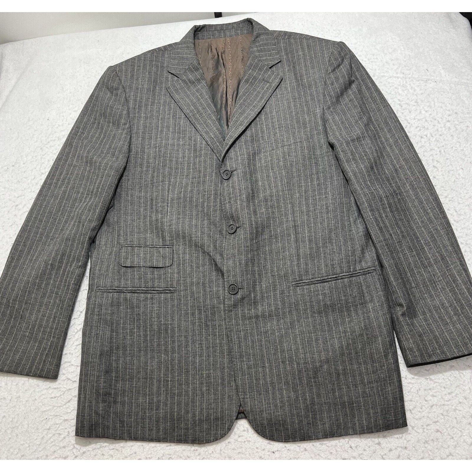 Other Sicilio Gray Pinstripe Sport Coat 3 Button Front Double Vent Size 44R - 1 Thumbnail