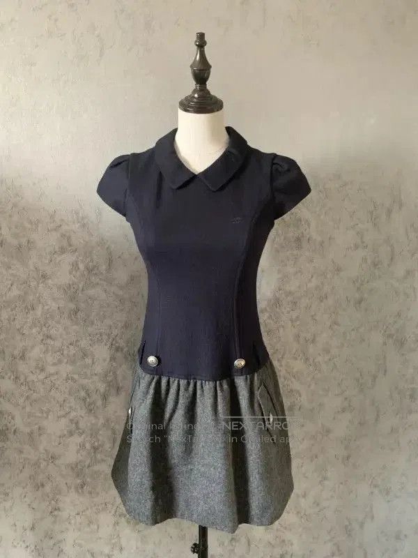 Burberry Colorblock Wool Midi Dress for Women.