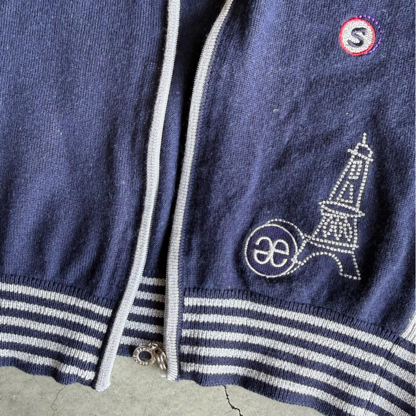 Other Elegance Sports / Golf Zip Sweater / Navy Silver Size S / US 4 / IT 40 - 3 Thumbnail