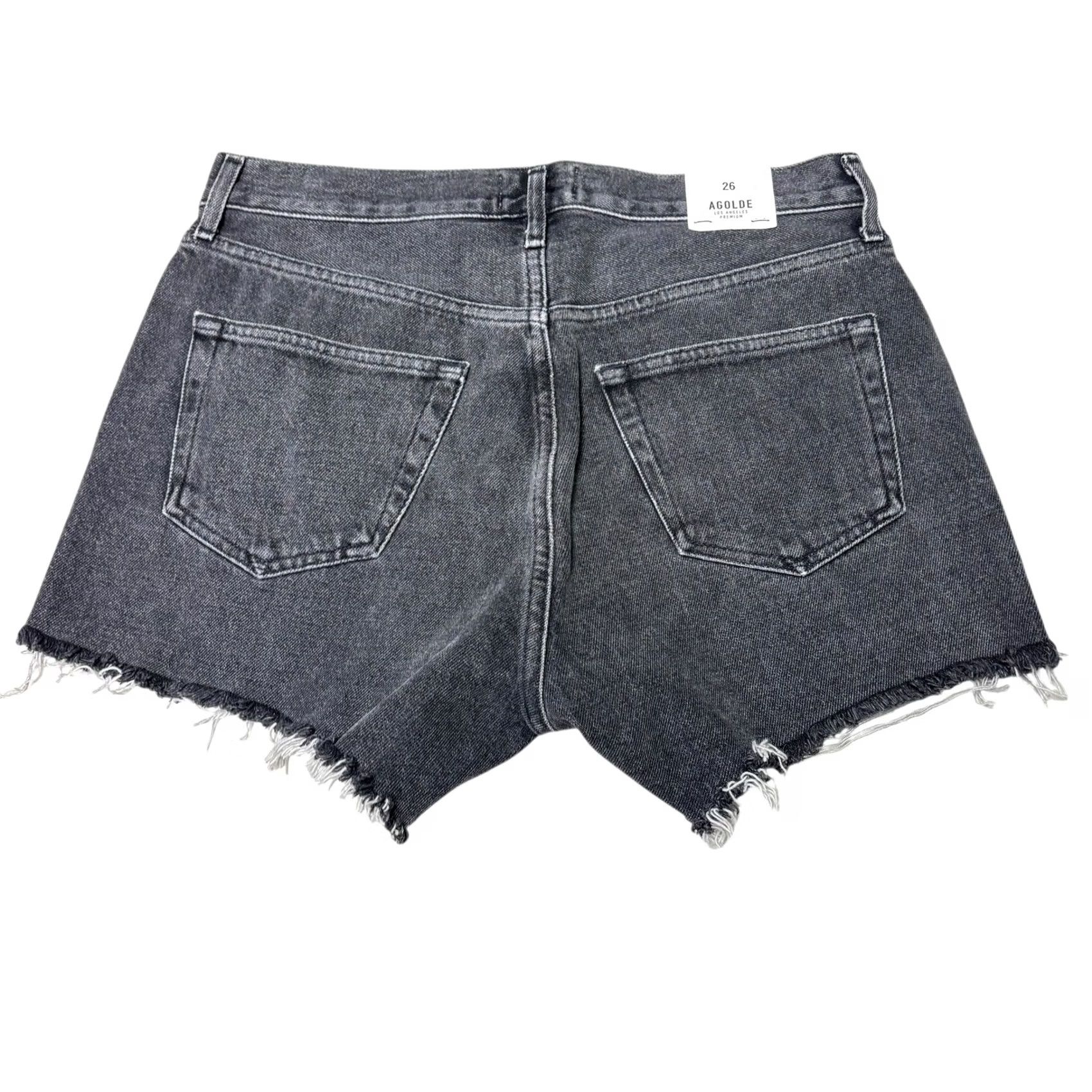 Agolde AGOLDE Micah Shorts Size 26 Black Denim Boyfriend Distressed Raw Hem NWT Size 26" / US 2 / IT 38 - 6 Thumbnail