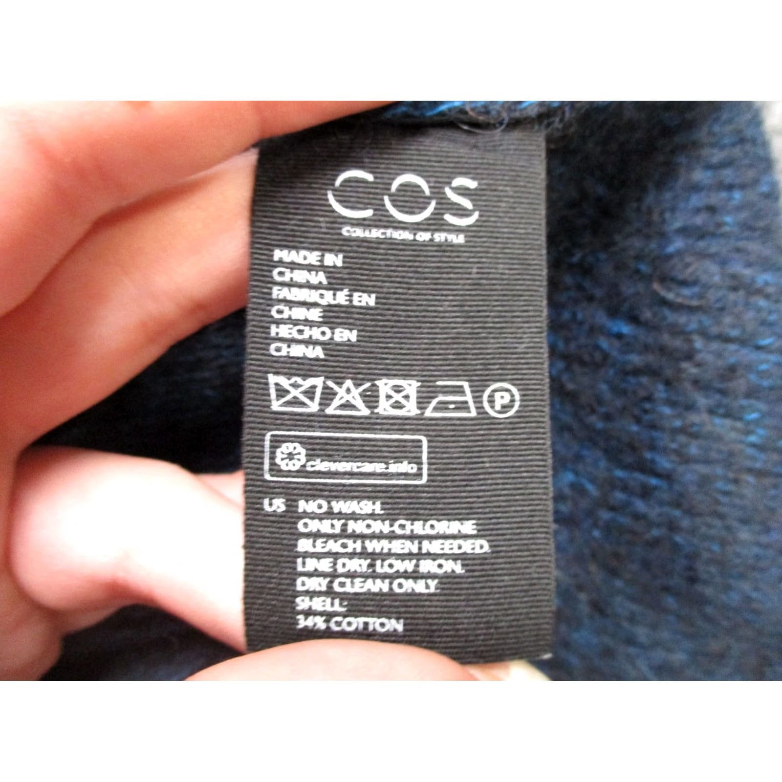 Cos COS Sweater Womens XS Navy Blue Alpaca Wool Relaxed Lightweight Crew Neck Pullover Knit Shirt Womens XS Navy Blue COS Size XS / US 0-2 / IT 36-38 - 7 Thumbnail