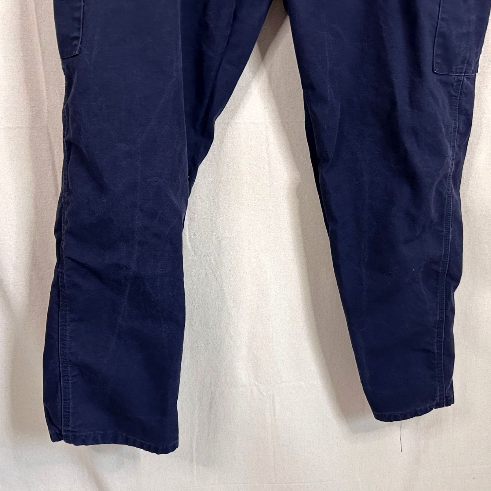 Vintage Bulwark FR Flame Resistant Carpenter Pants Cotton Blend Navy Blue Mens 46x32 Size US 30 / EU 46 - 3 Thumbnail