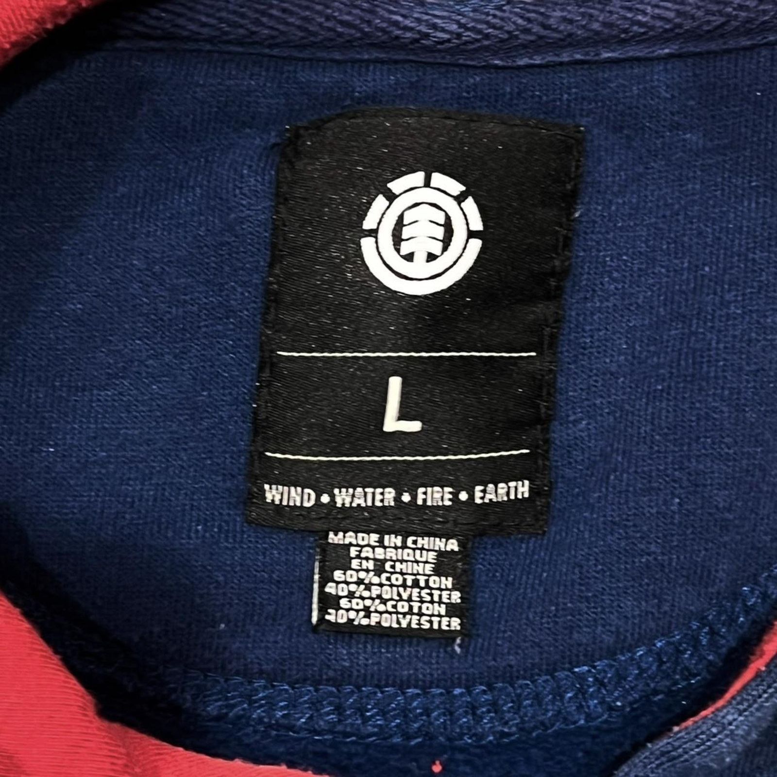 Element Element Skateboards Embroidered Logo Navy Blue & Red Hoodie Size US M / EU 48-50 / 2 - 4 Thumbnail