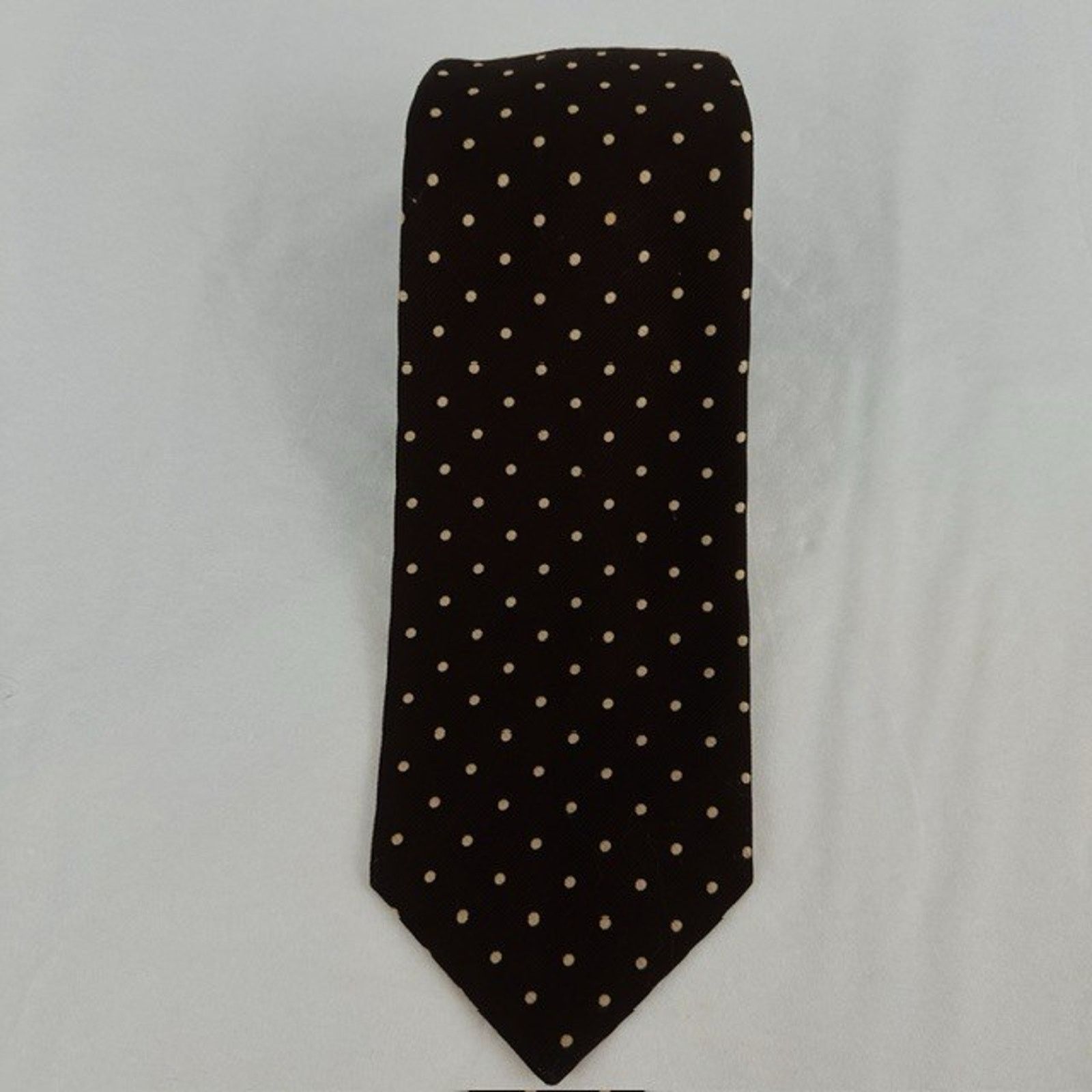 REGAL Regal Designer tie Brown w/Tan Polka Dot Preppy Business VTG Size ONE SIZE - 6 Thumbnail