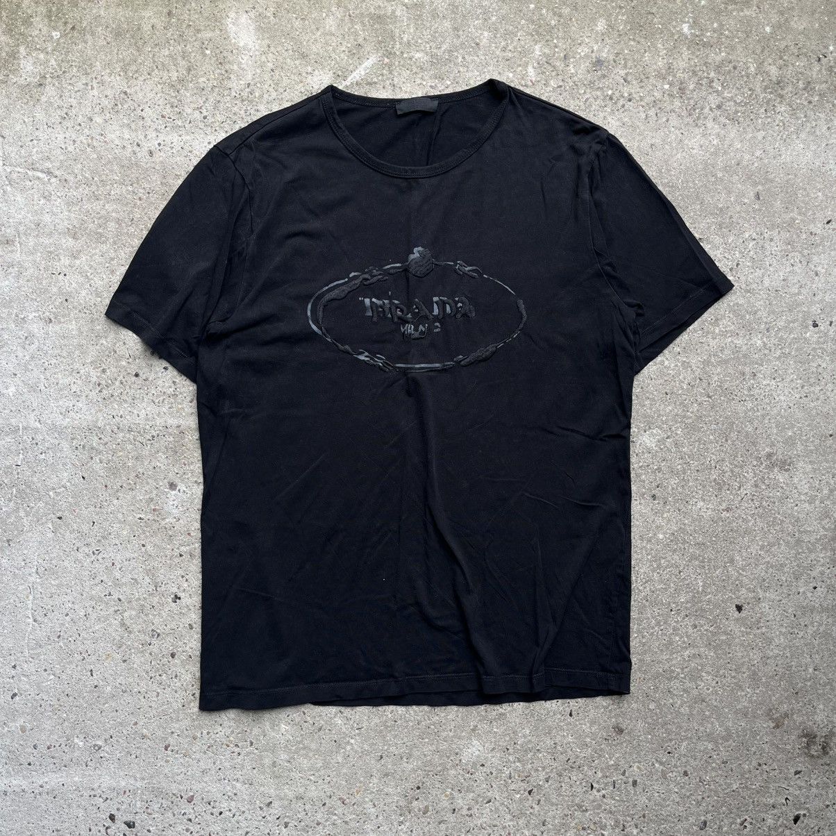Prada Prada Girocollo ricamo nero M/C logo black tshirt Size US M / EU 48-50 / 2 - 1 Thumbnail