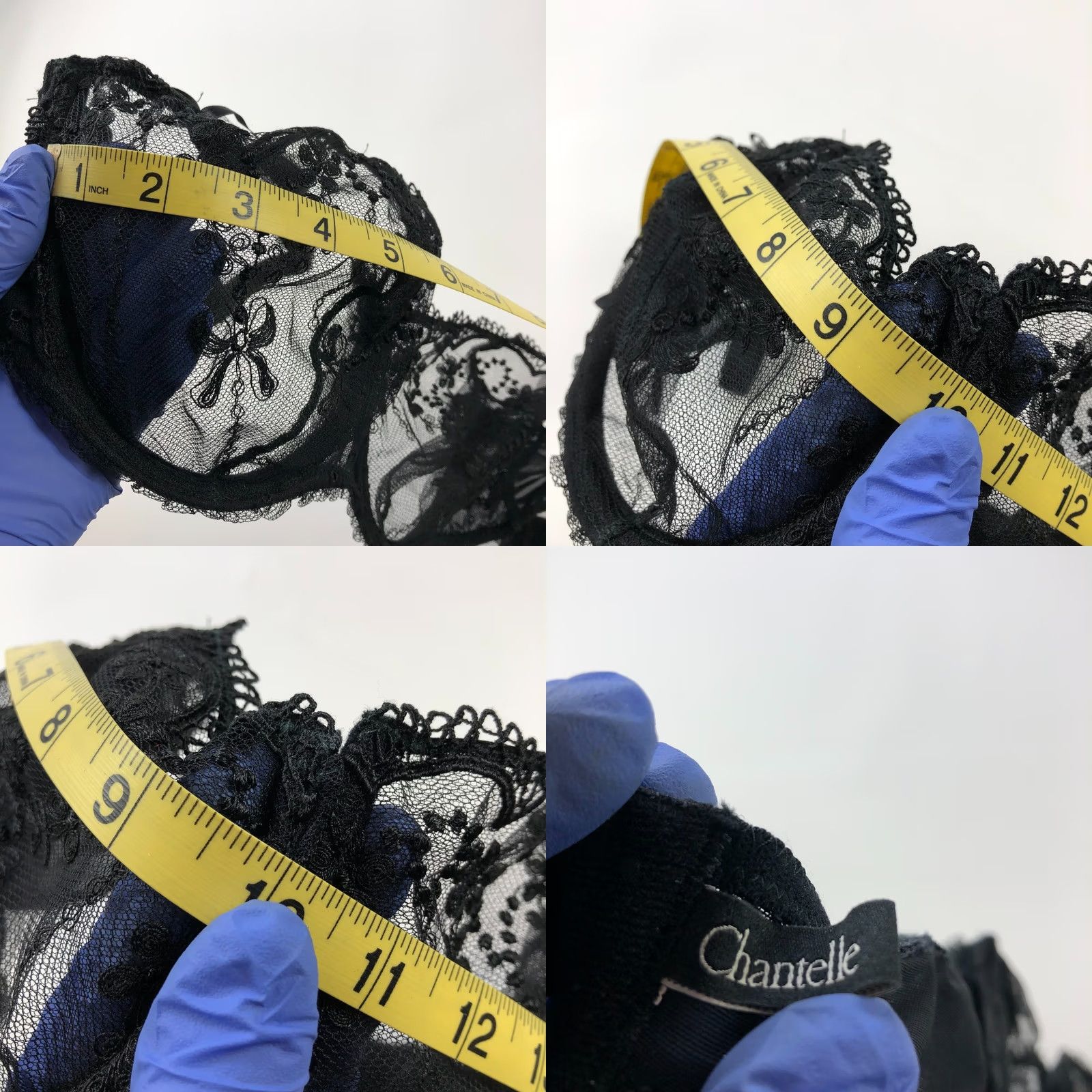 Vintage Chantelle Bra / 28 Band DD Cup Unlined Lace Black / Underwire / Regular / Women’s / 4.26 Rating Size ONE SIZE - 11 Thumbnail