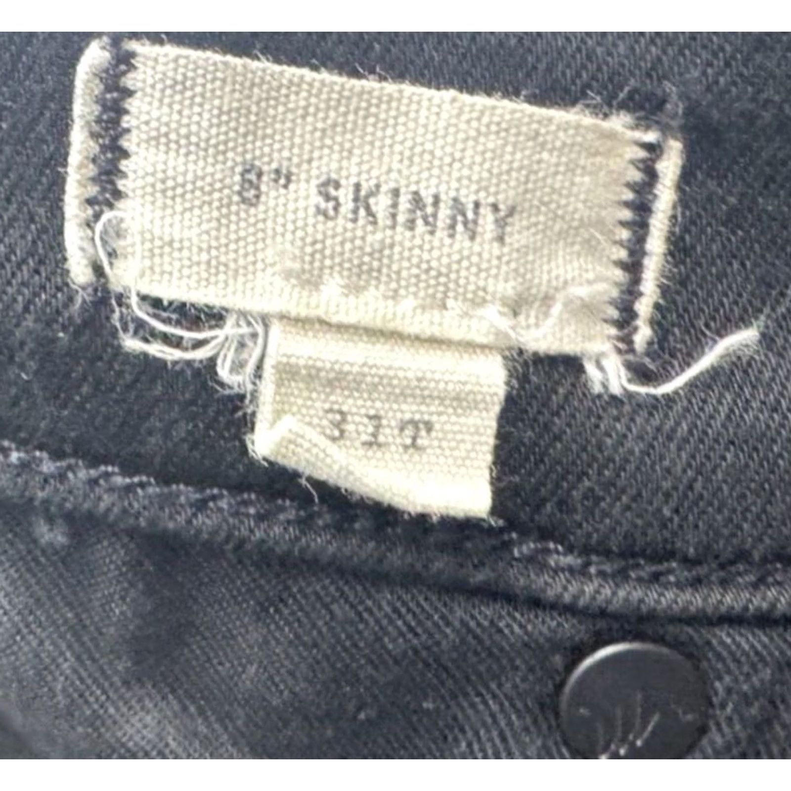 Madewell Madewell Jeans Skinny 8" 30x30 Tall Black Denim Button Zip High Rise Womens 90s City Preppy Vintage Jeans Size 24" / US 00 / IT 34 - 4 Thumbnail