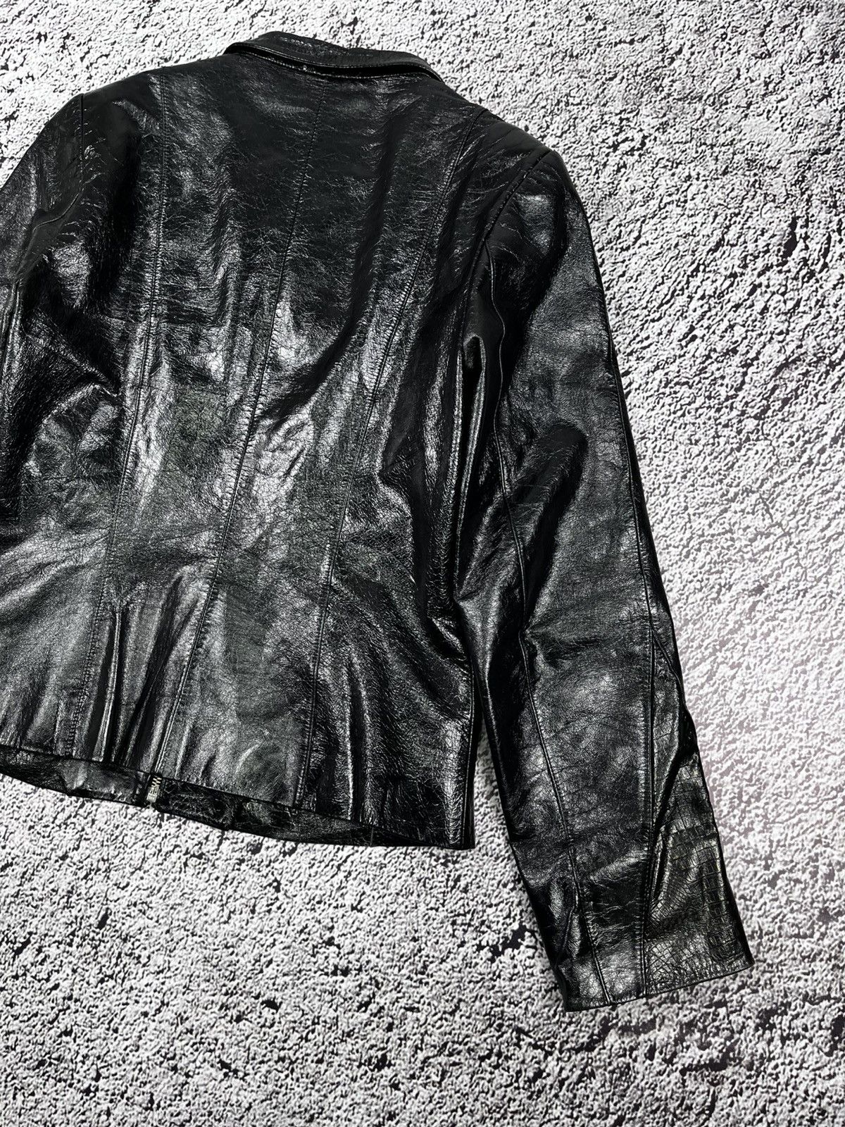 Leather Vintage Y2K Leather patchwork style avantgarde gothic jacket Size M / US 6-8 / IT 42-44 - 13 Thumbnail