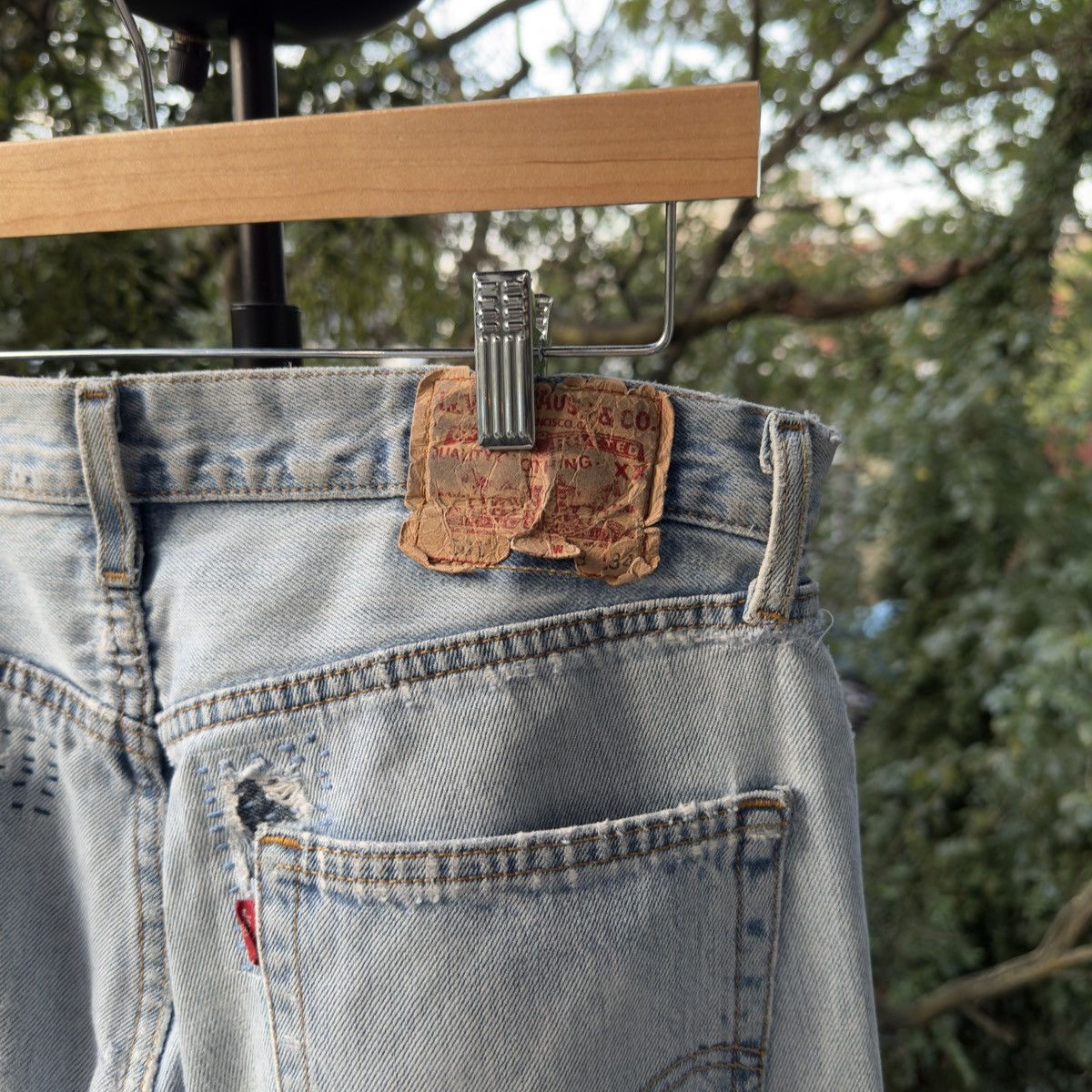 Levi's Levi's 501 Thrashed Faded Repaired Jeans ERD Grunge Chrome Size US 33 - 8 Thumbnail