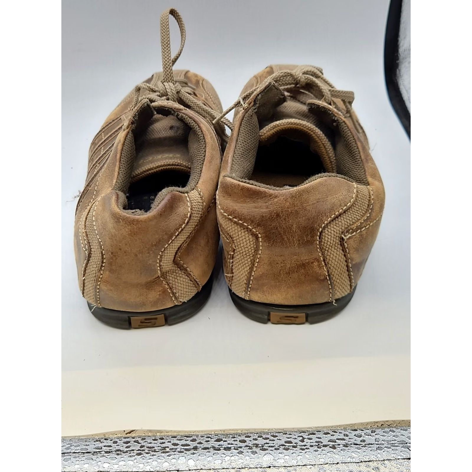SKECHERS VINTAGE Skechers Leather Sneakers Mens 8.5 Brown Casual Comfort Walking Size US 9 / EU 42 - 3 Thumbnail