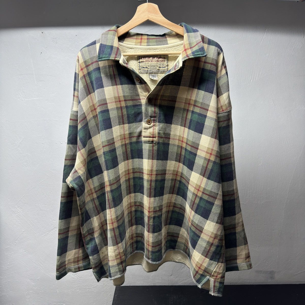Abercrombie & Fitch Plaid Flannel Sweatshirt ERD Grunge