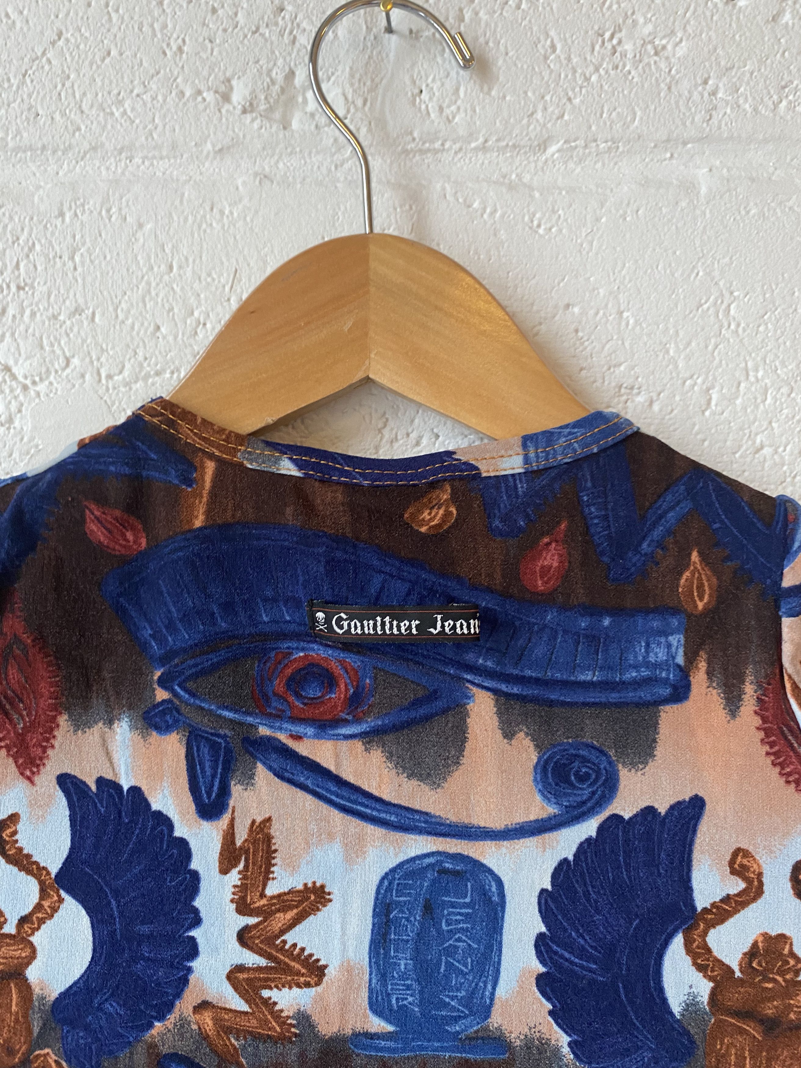Jean Paul Gaultier JPG Egypt SS1997 Eye of Horus Scarab Hieroglyph Maxi Dress Size XS / US 0-2 / IT 36-38 - 4 Thumbnail