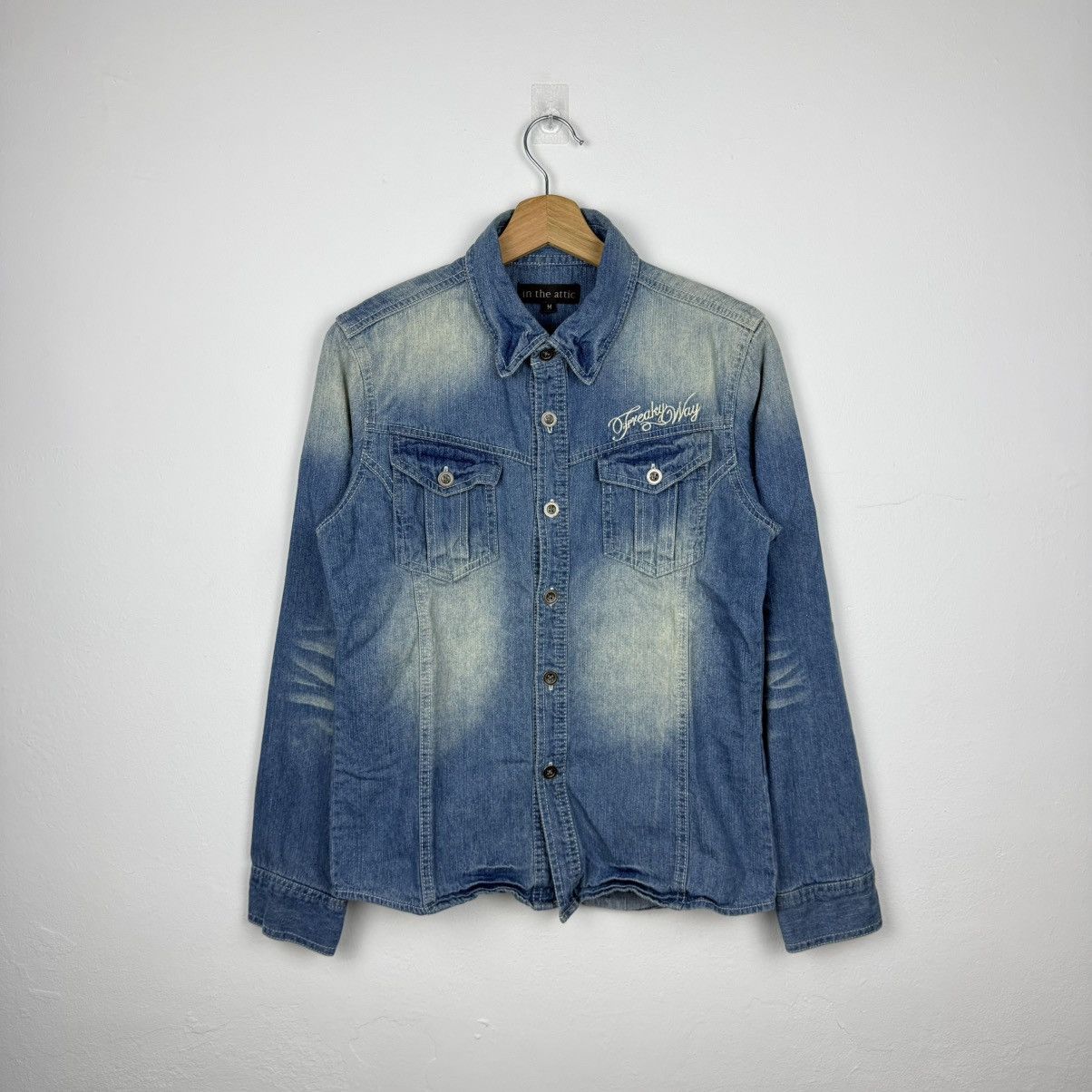 In The Attic In The Attic Mudwash Denim Shirt Button Ups Size US M / EU 48-50 / 2 - 1 Thumbnail