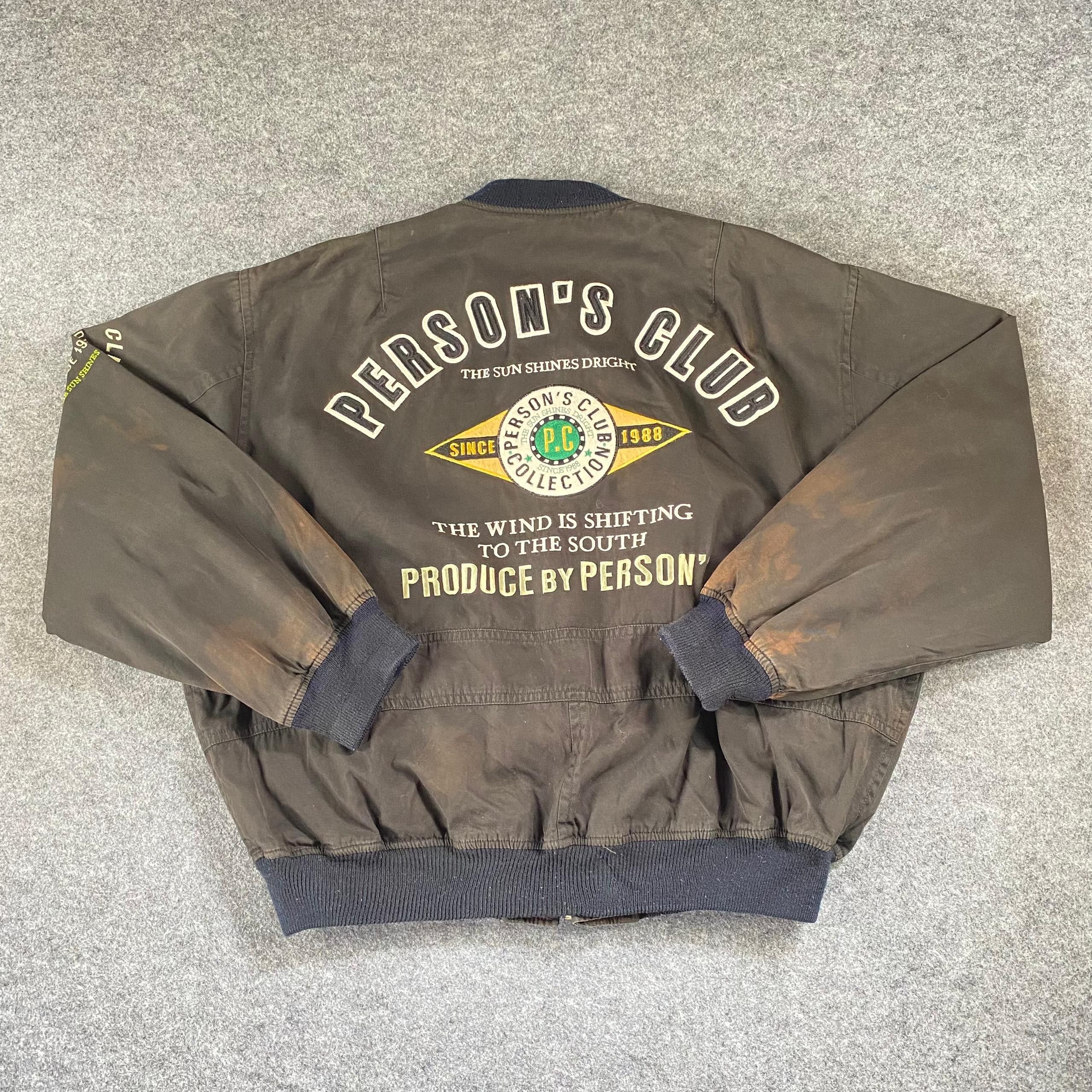 PERSON'S Vintage 90s Person Club Bombers Jacket Size US L / EU 52-54 / 3 - 4 Thumbnail