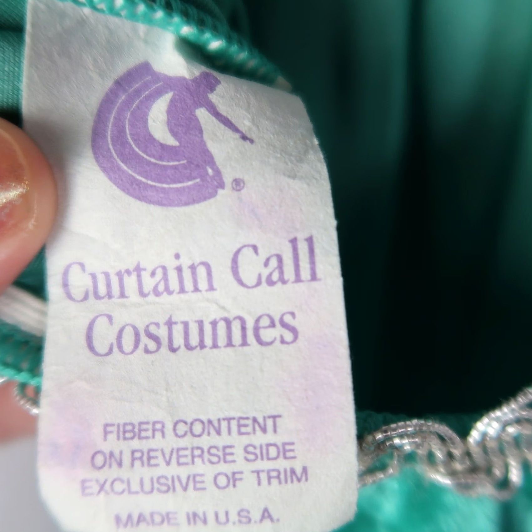 Velvet VINTAGE Curtain Call Costumes Dress Velvet Leotard Dance Green S Size S / US 4 / IT 40 - 5 Thumbnail