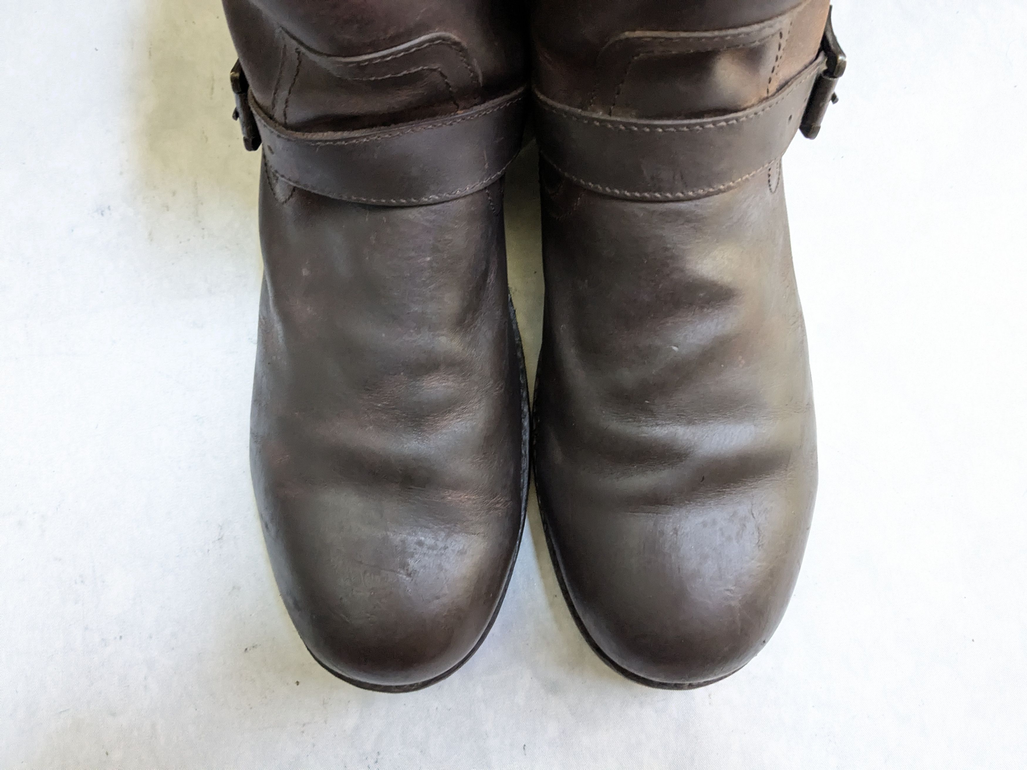 Frye Frye Engineer Boots Brown 13 D Leather Buckle Strap Size US 13 / EU 46 - 2 Thumbnail