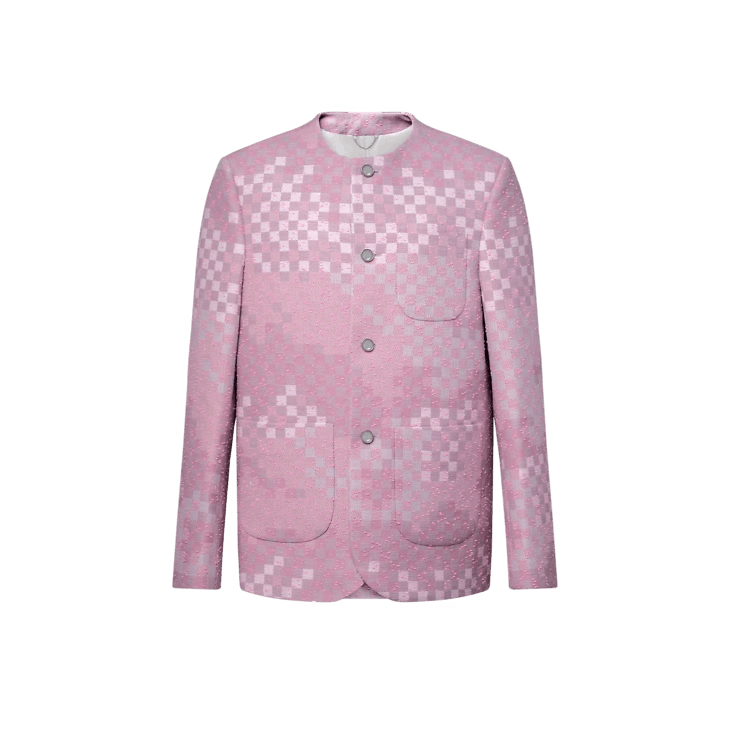 Louis Vuitton Damoflage Collarless Tweed Jacket Size US M / EU 48-50 / 2 - 1 Thumbnail