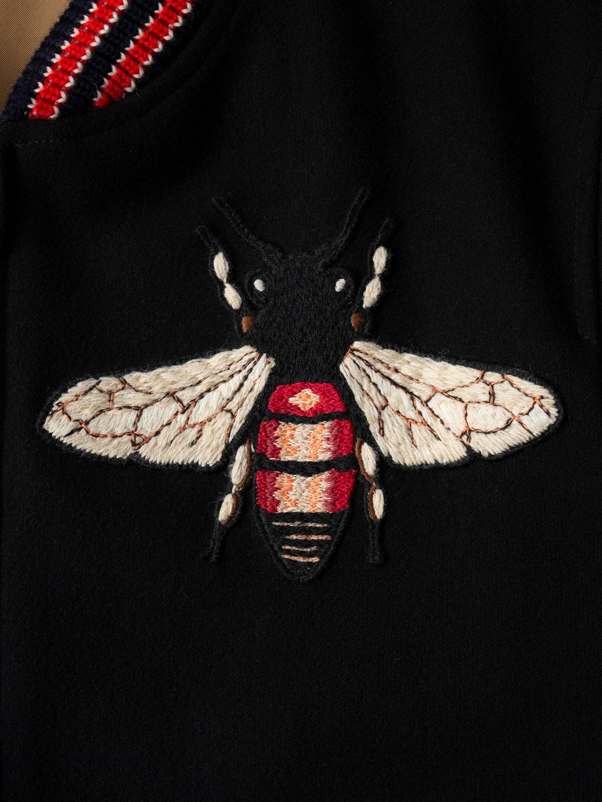 Gucci Gucci Cruise 2018 Bumble Bee embroidered wool college jacket Size US M / EU 48-50 / 2 - 4 Thumbnail